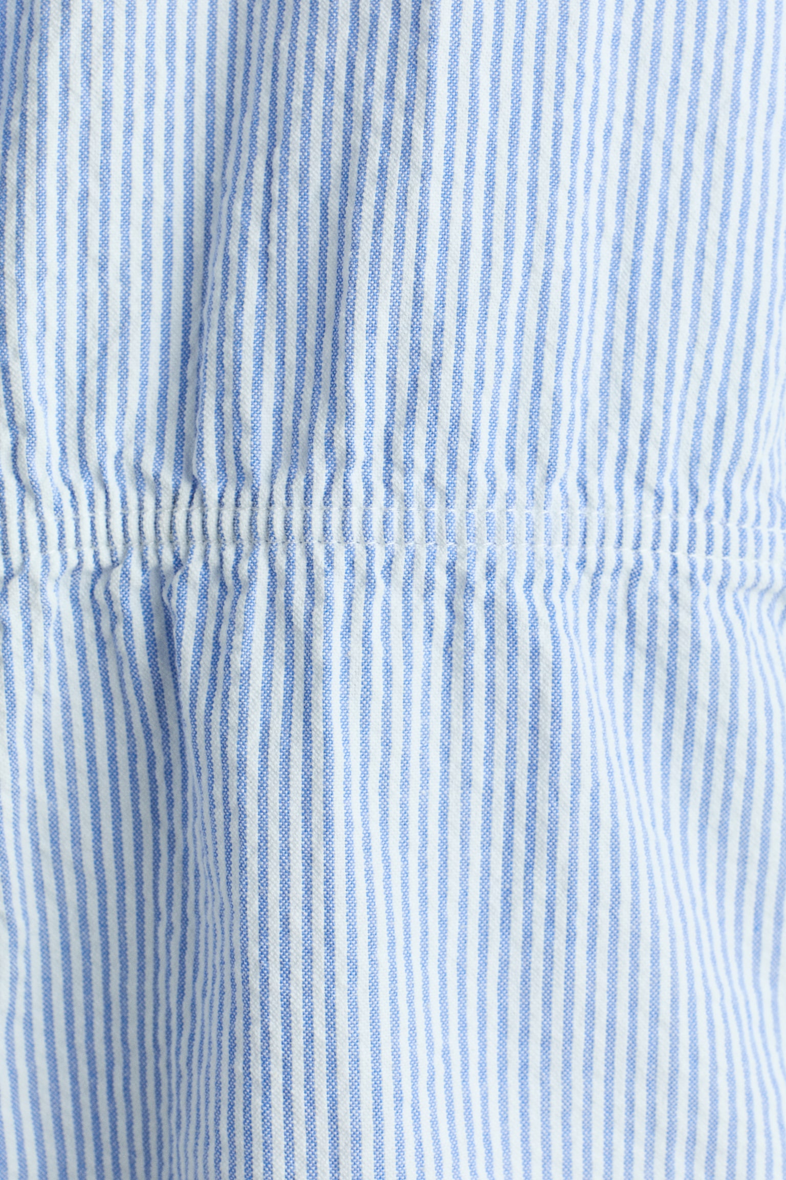 Puff-sleeved cotton seersucker blouse - Light blue/Striped/Cream/Floral/White - 4