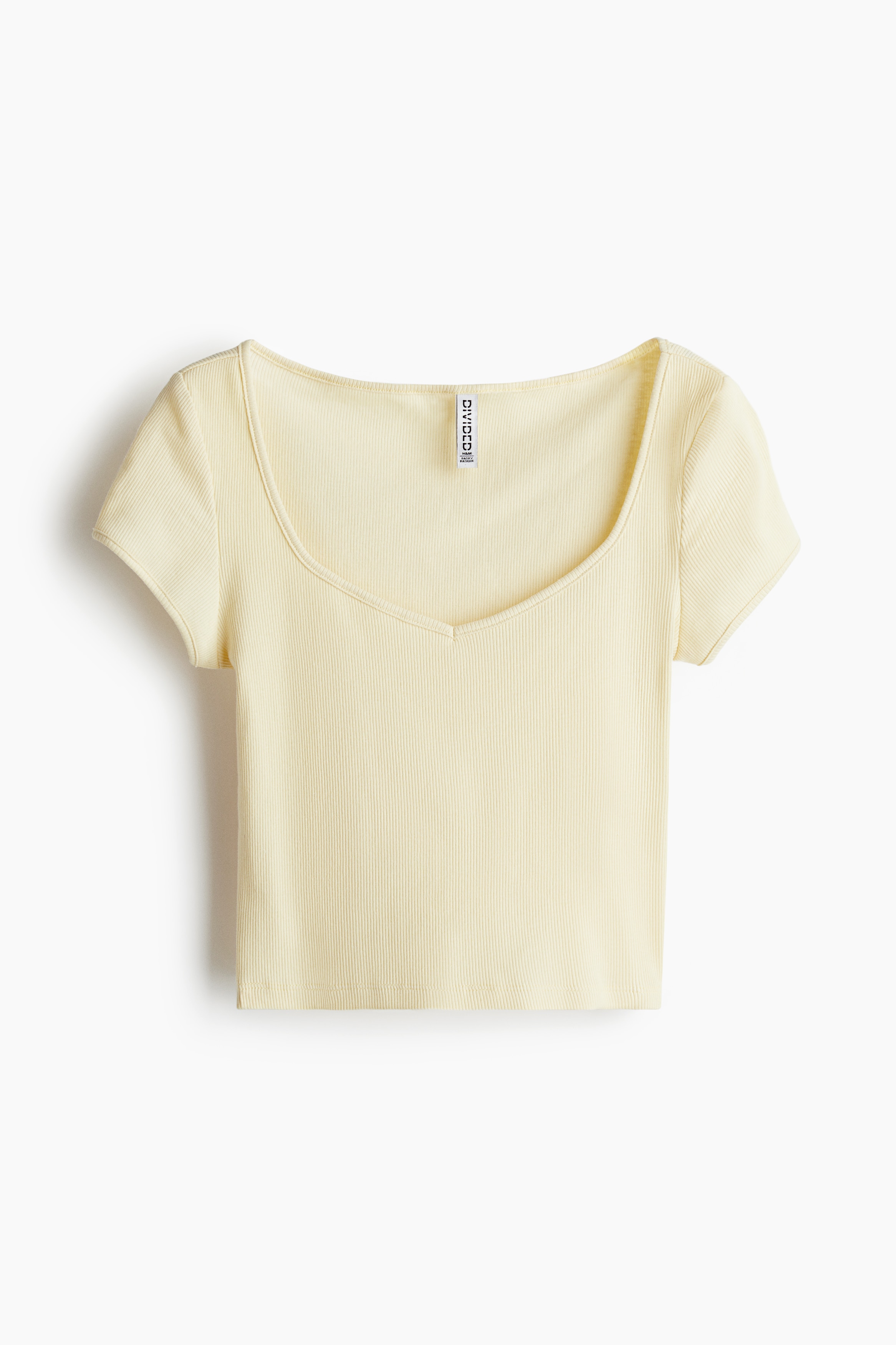 Ribbed sweetheart-neck T-shirt