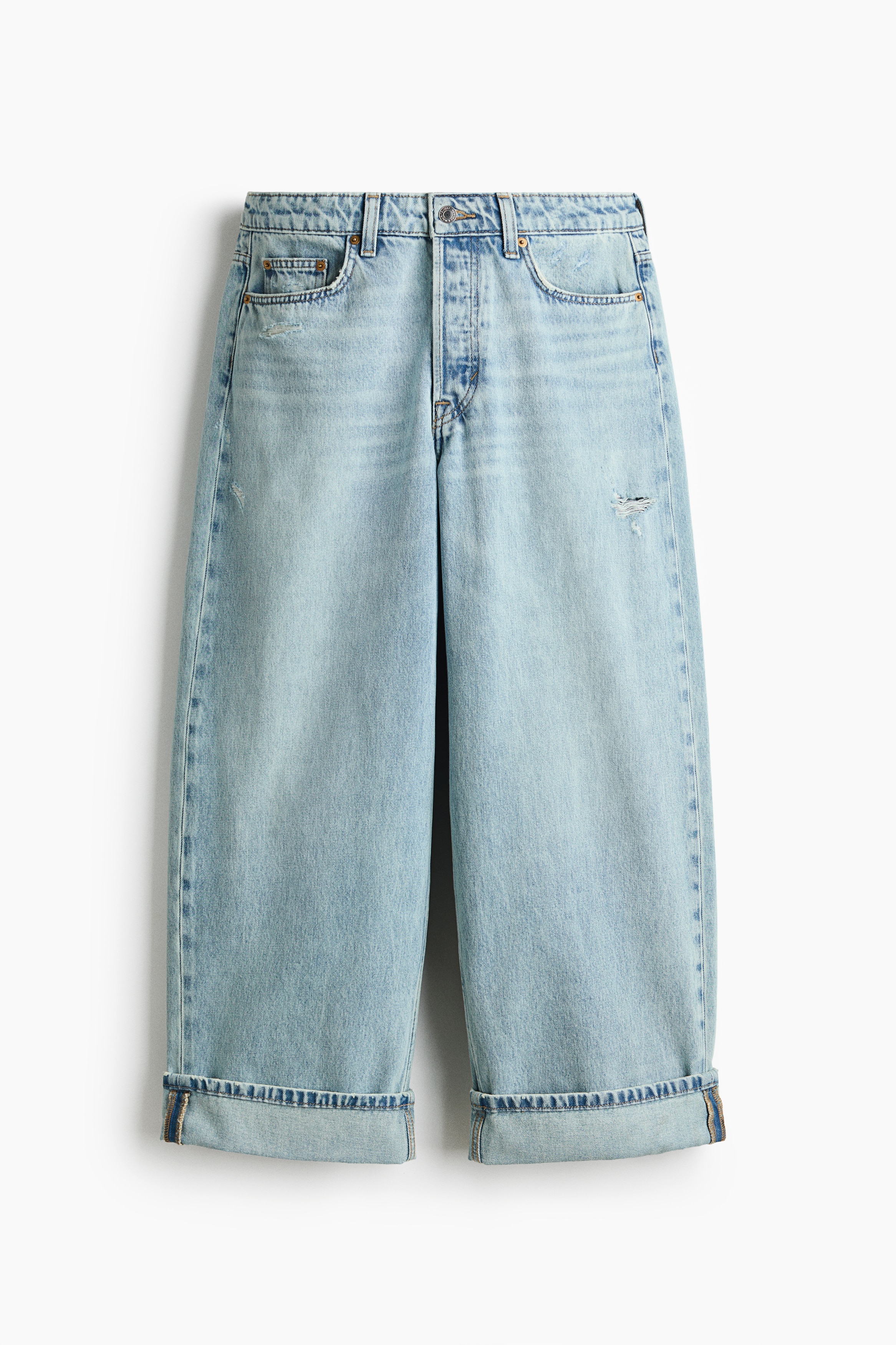 Barrel Regular Waist Ankle Jeans - Jasnoniebieski denim/Niebieski denim