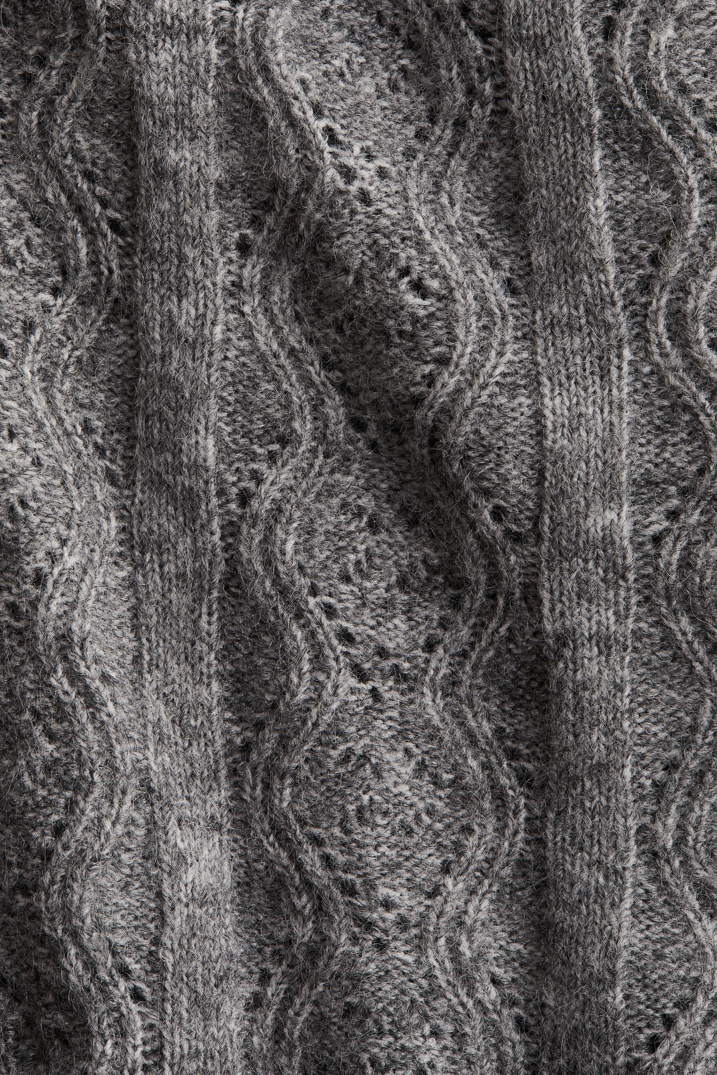 Pointelle-knit polo jumper