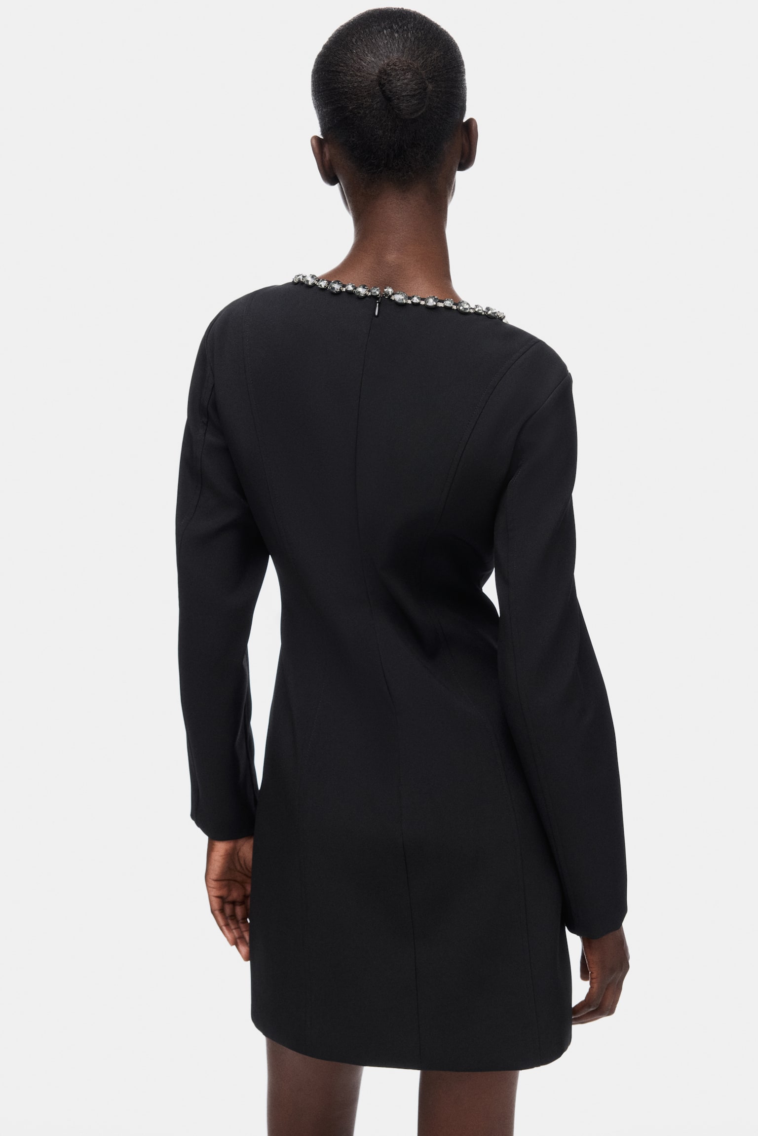 Rhinestone-embellished dress - Black - 3