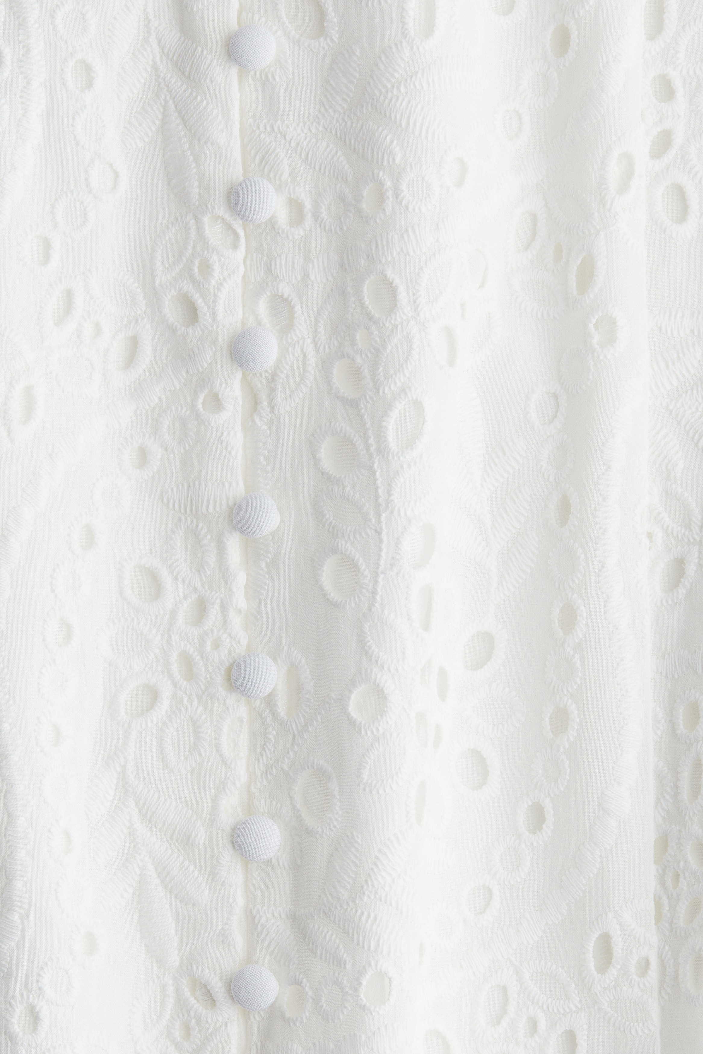 Ladies - White Eyelet-Embroidered Strappy Dress - Size: XXL - H&M