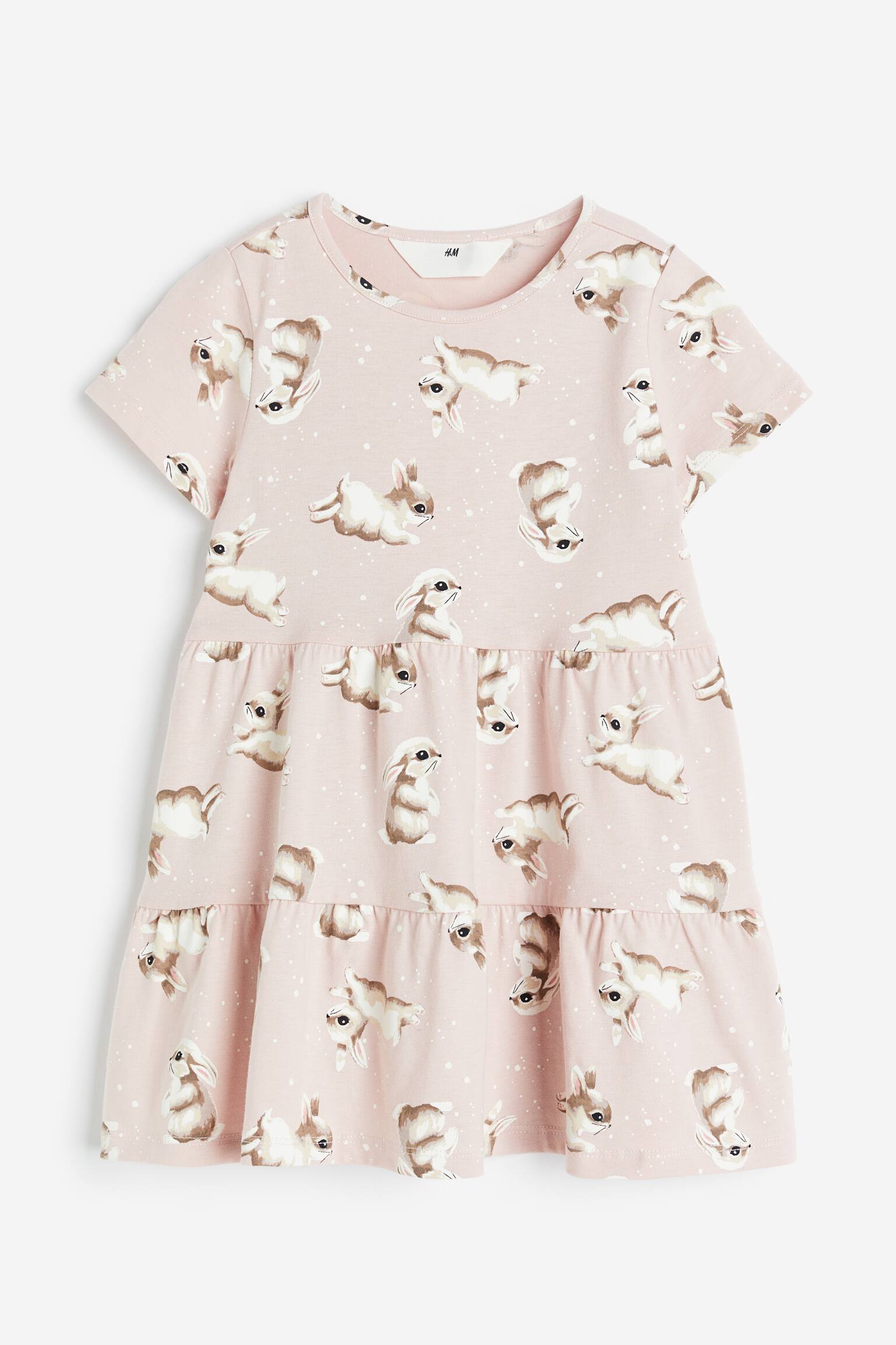 Cotton jersey dress - Light pink/Bunnies - 1