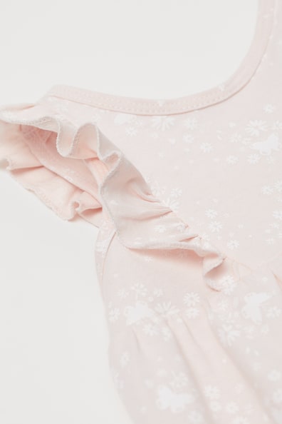 Patterned Cotton Dress - Light pink/butterflies - Kids | H&M US