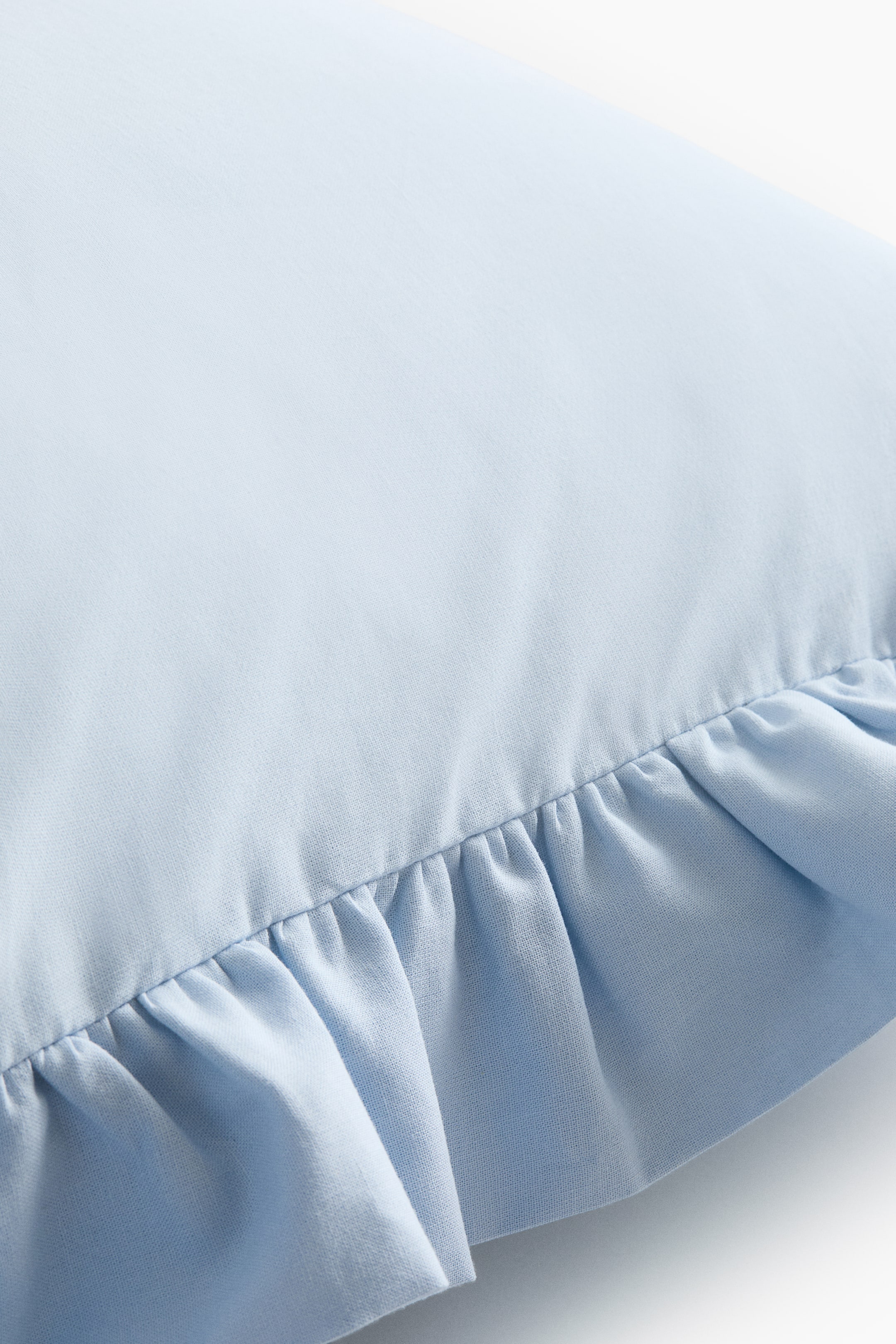 Ruffle-Trimmed Cotton Cushion Cover