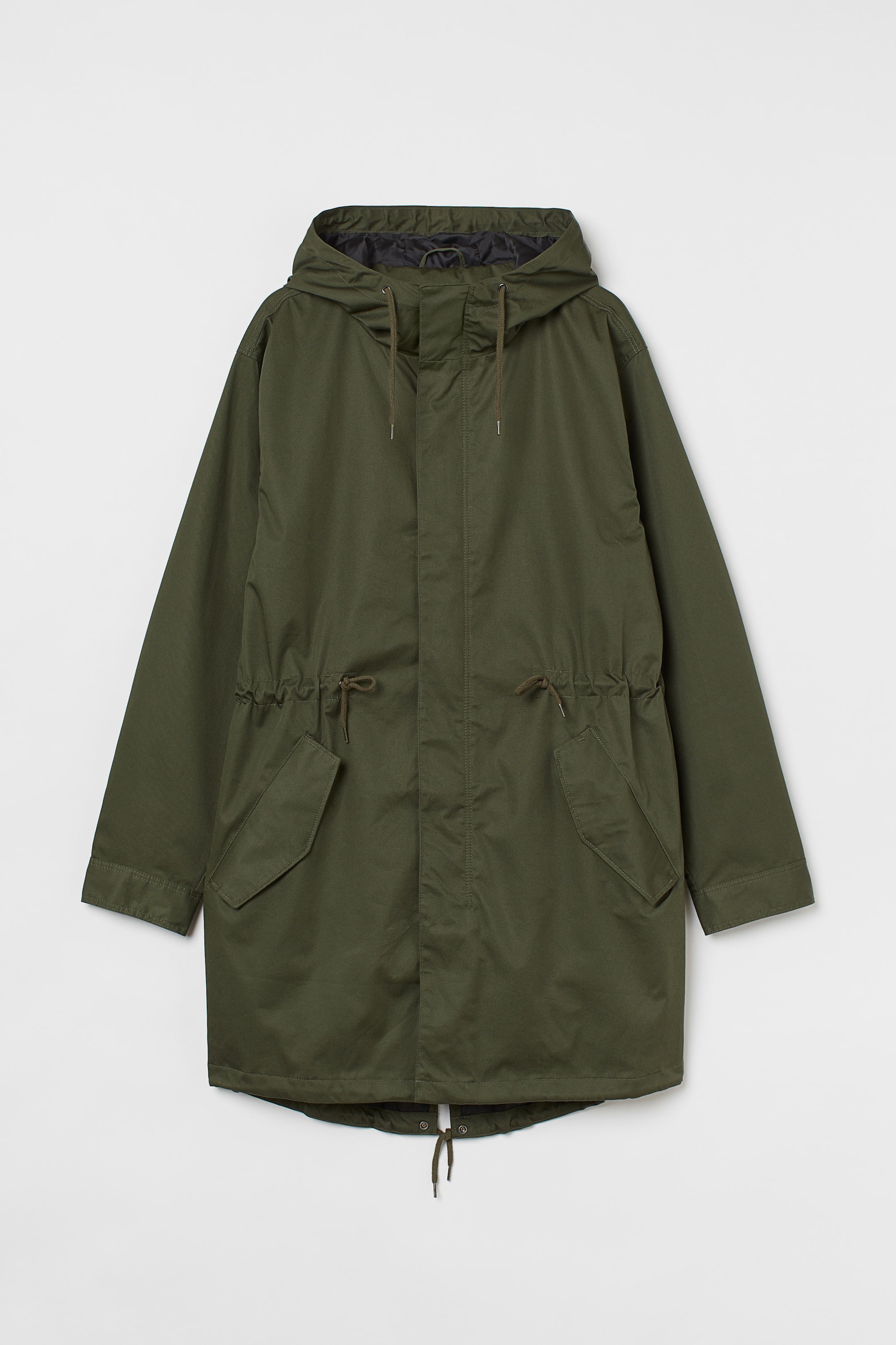 Wasserabweisender Parka - Langarm - Knielang - Khakigrün - Men 