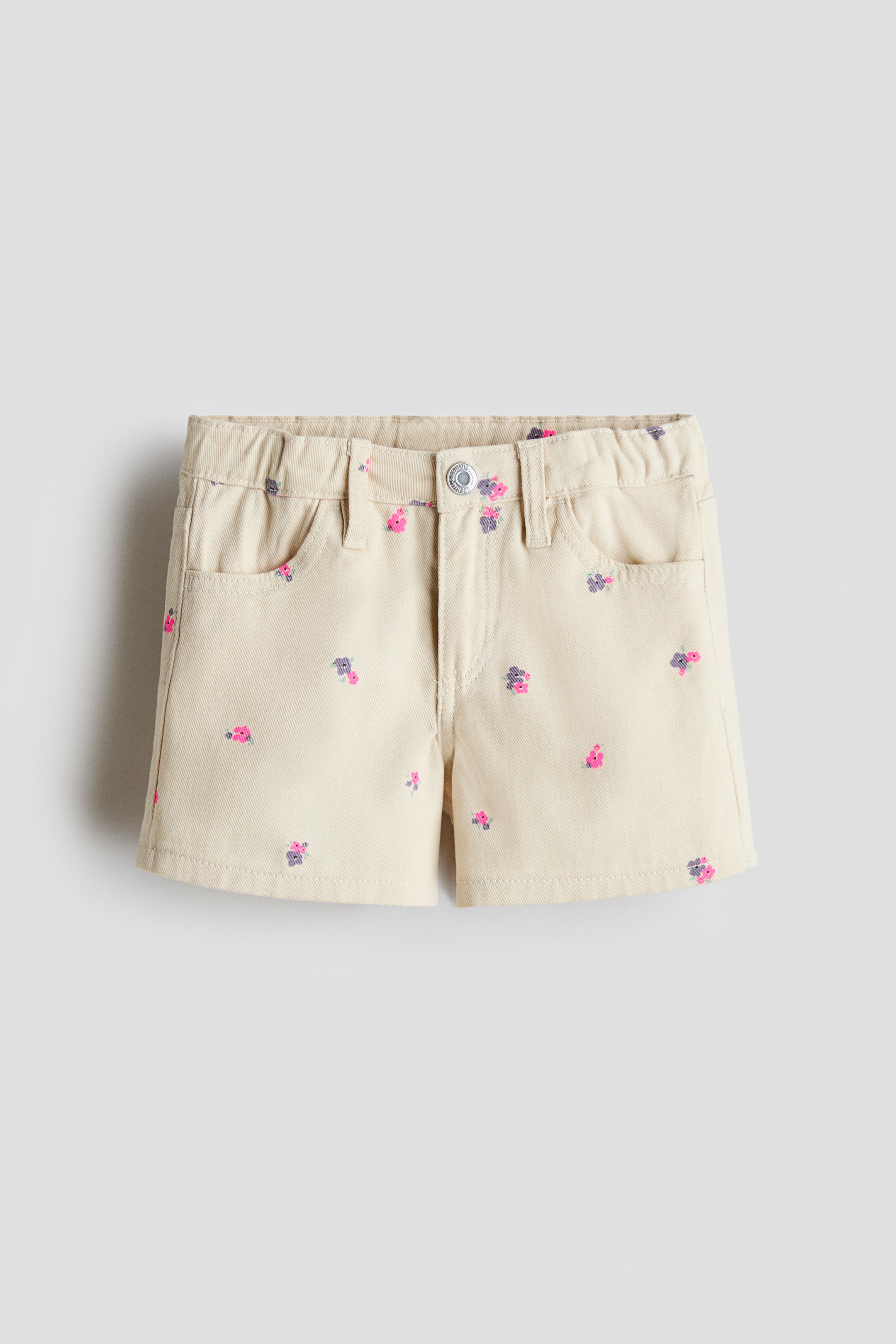 View larger image: Printed cotton twill shorts - Beige/Floral - Kids | H&M IN 1