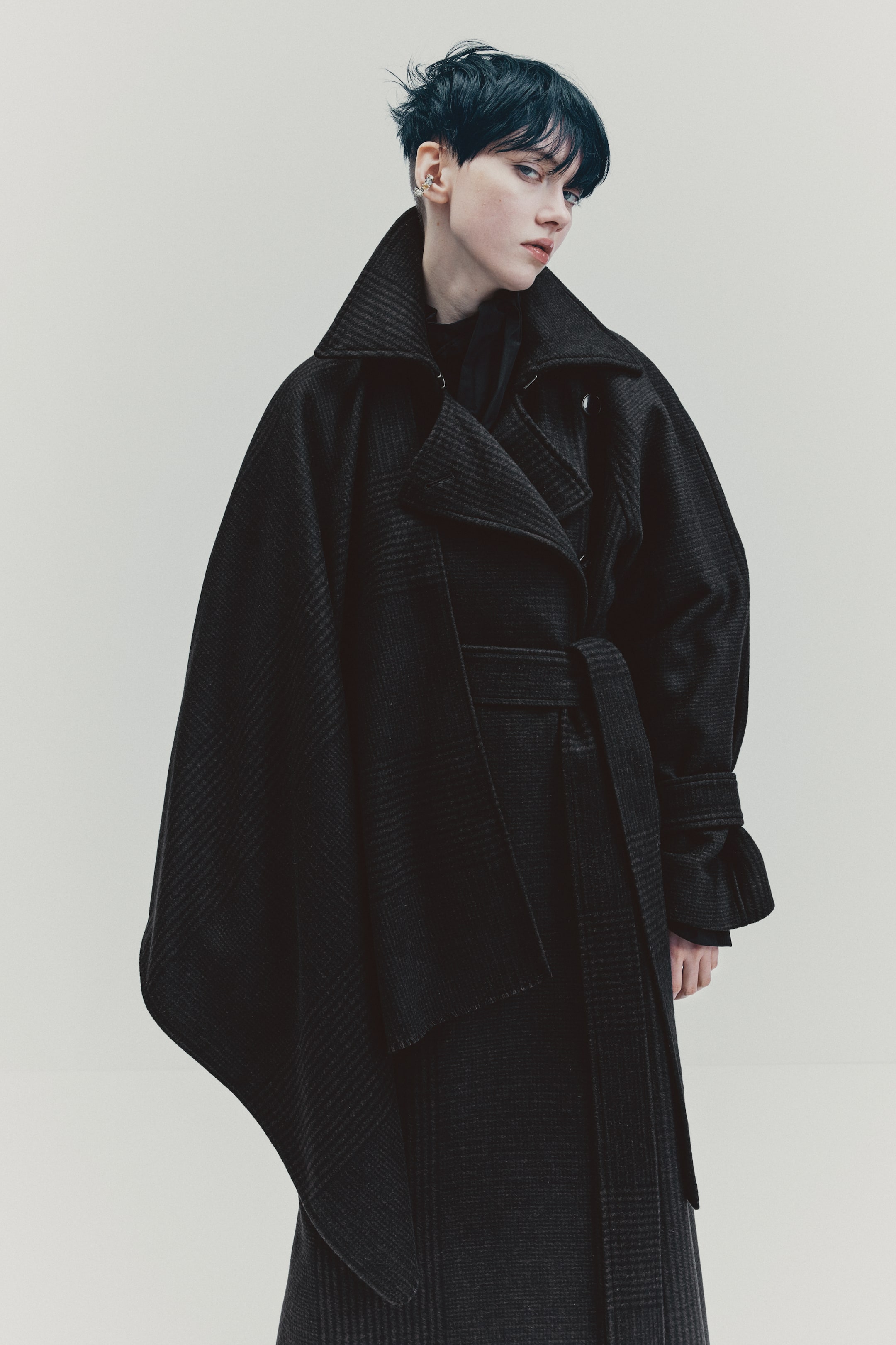 View larger image: Wool-Blend Scarf - Dark brown/checked - Ladies | H&M US 1