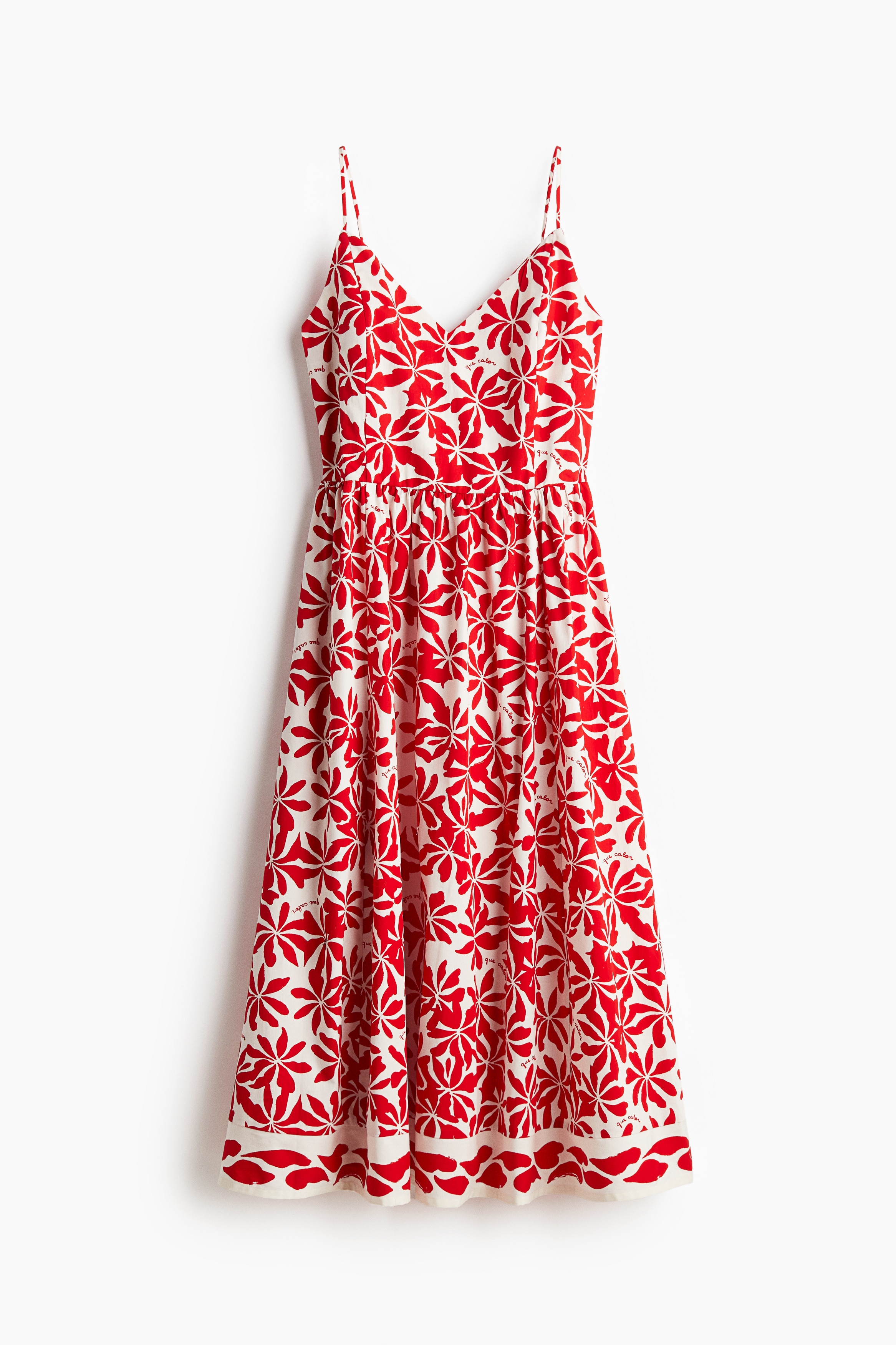 Trägerkleid - Weiß/Rot geblümt/Weiß/Geblümt