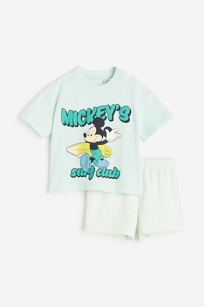 2-piece printed set - Mint green/Mickey Mouse/Light beige/The Lion King/Dark grey/Mickey Mouse/Grey/Sonic the Hedgehog/dc/dc/dc - 1