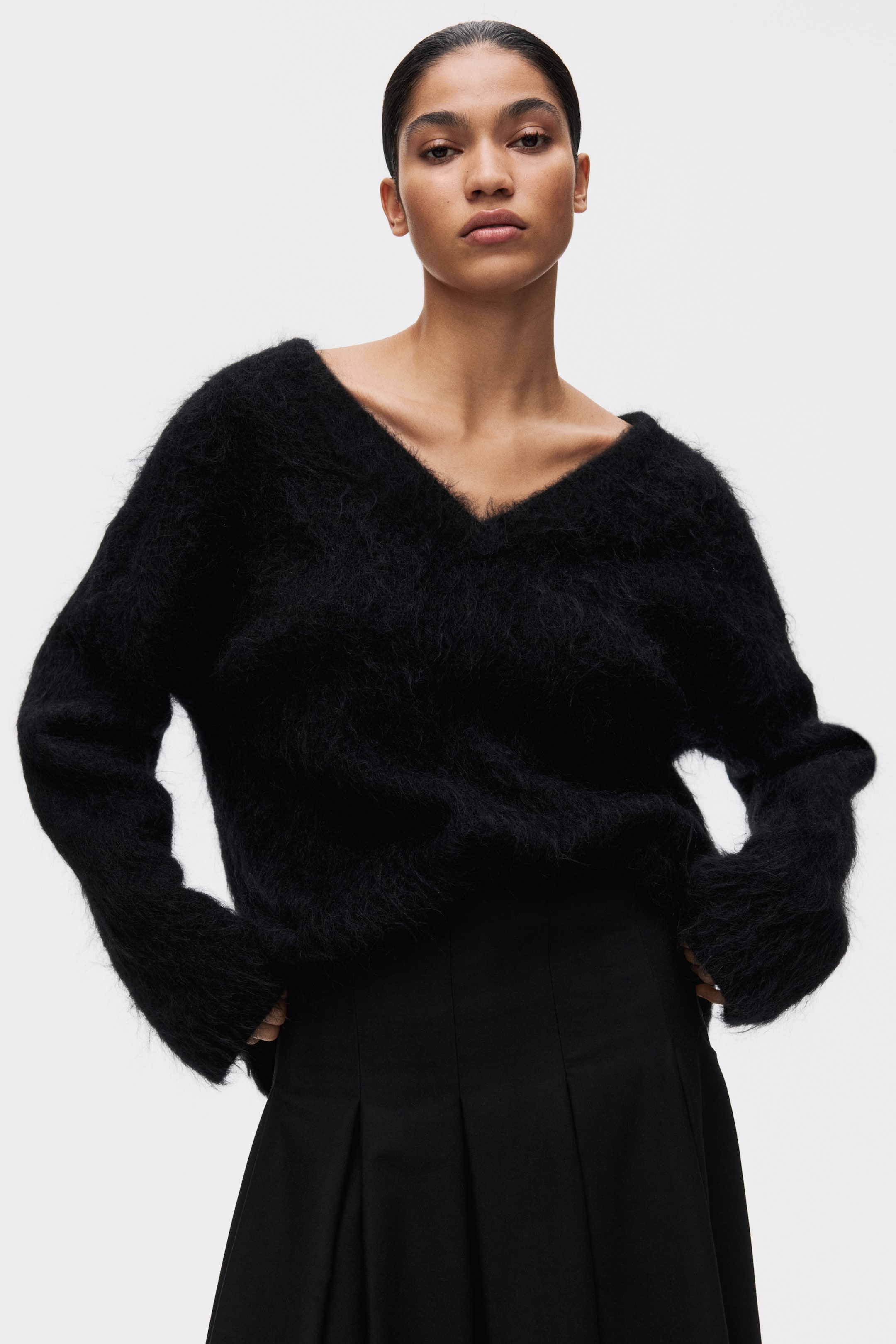 查看大圖: 百褶中長裙 - 黑色 - Ladies | H&M 3