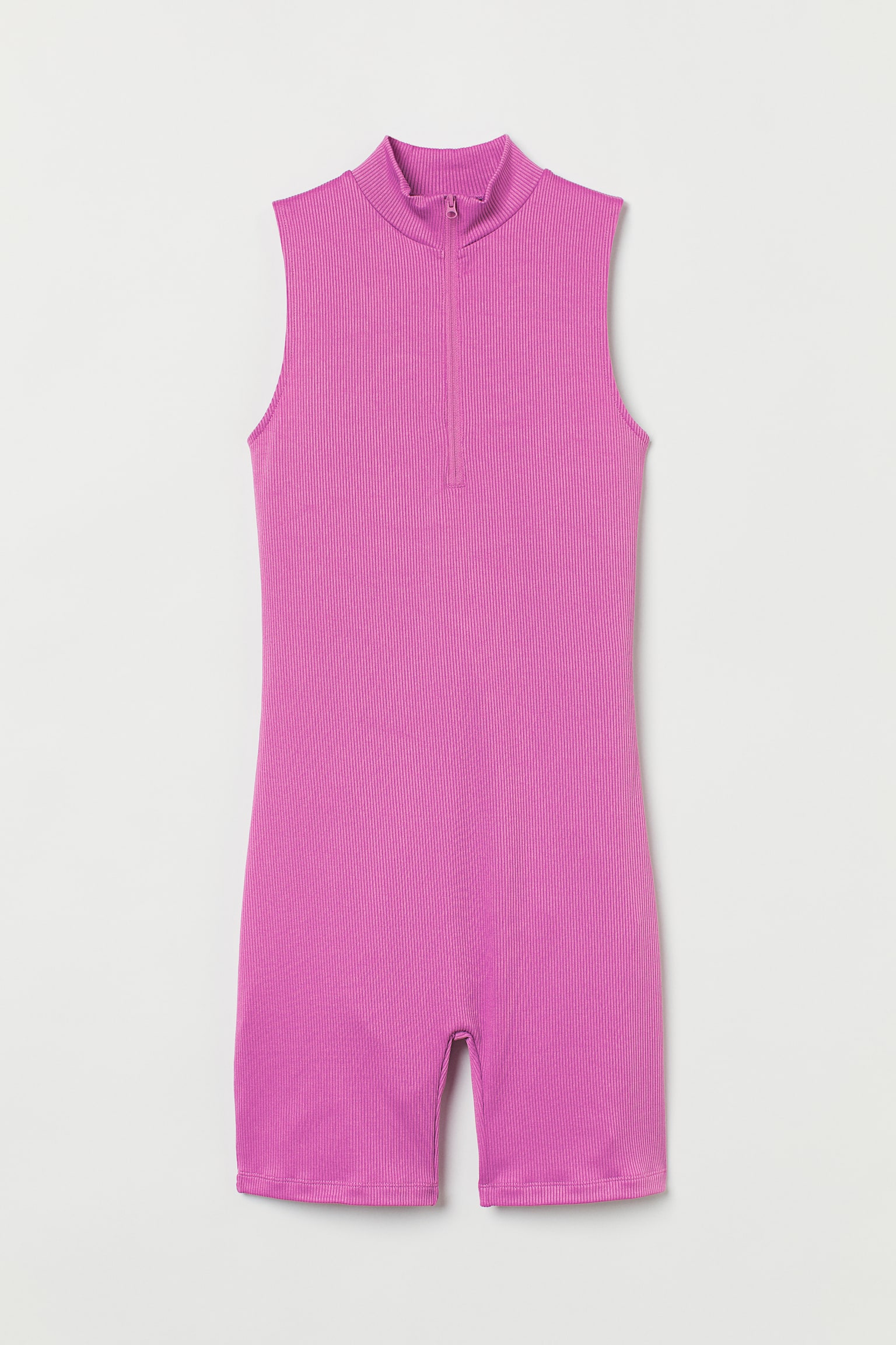 Ribbed unitard - Cerise - 1