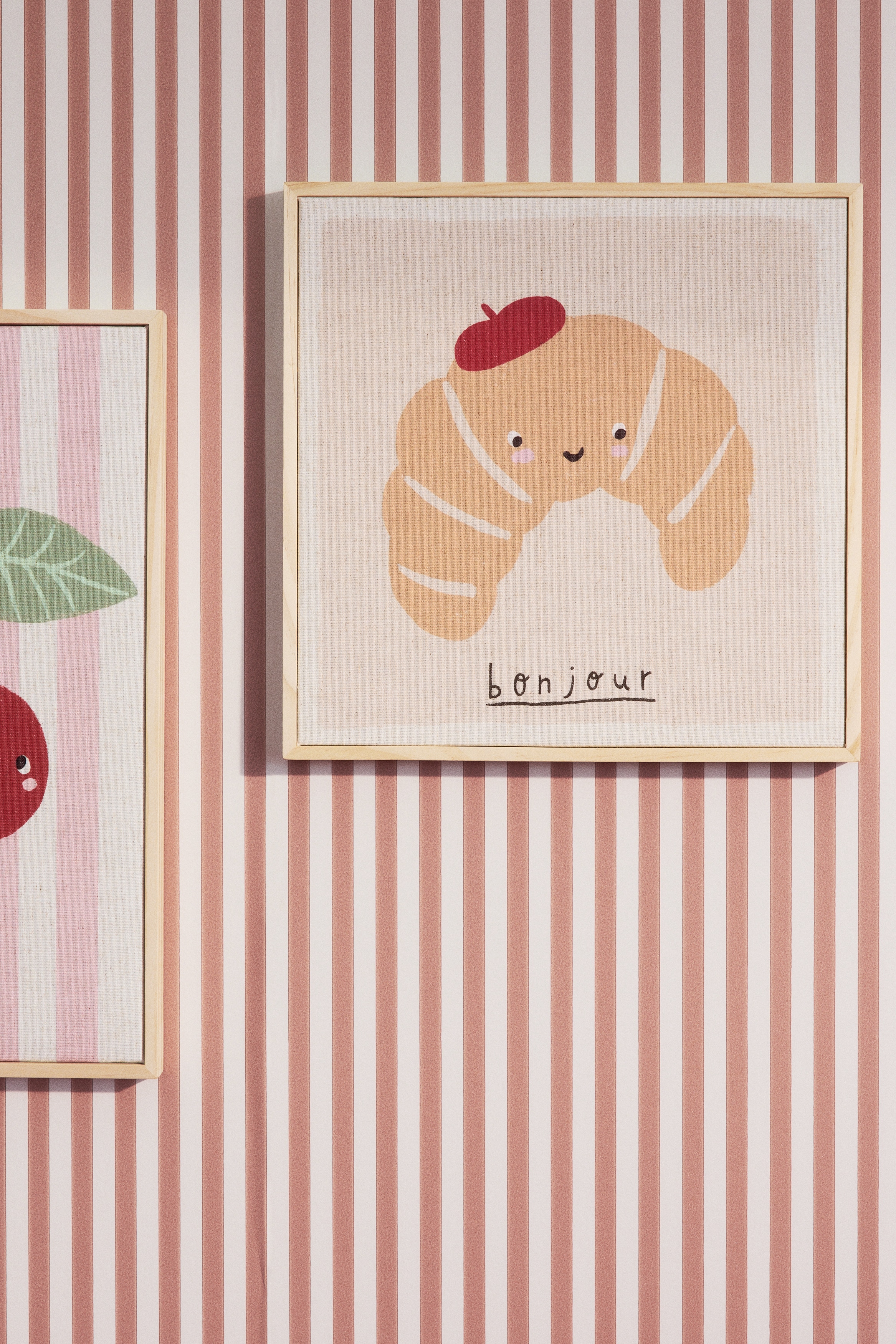 Wall Art - Natural beige/croissant/Dusty pink/apple