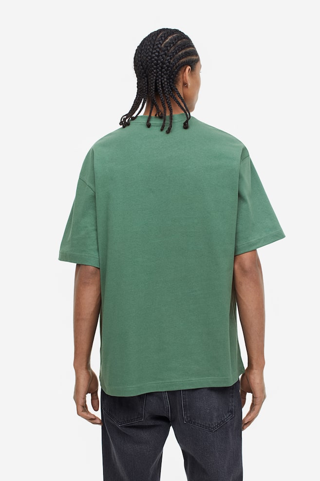 Relaxed Fit T-shirt - Mørk grønn/Hvit/Sort/Beige/dc/dc/dc - 5