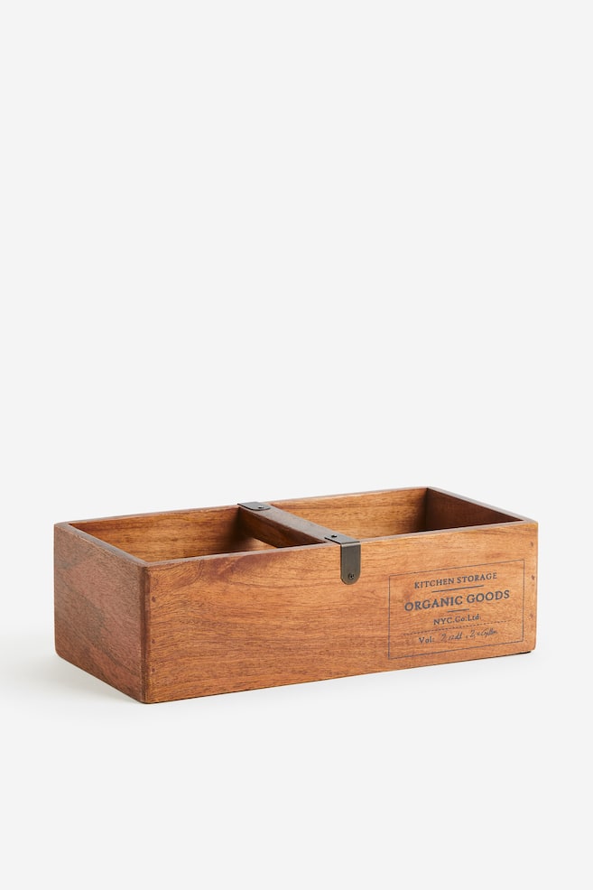Boîte de rangement en bois - Beige/bois de manguier - 1