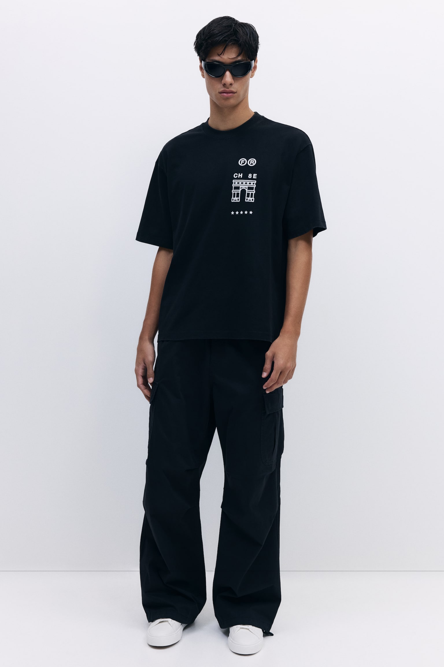 Áo thun kiểu bạc màu Loose Fit - Màu đen/Triangle d'Or - 3