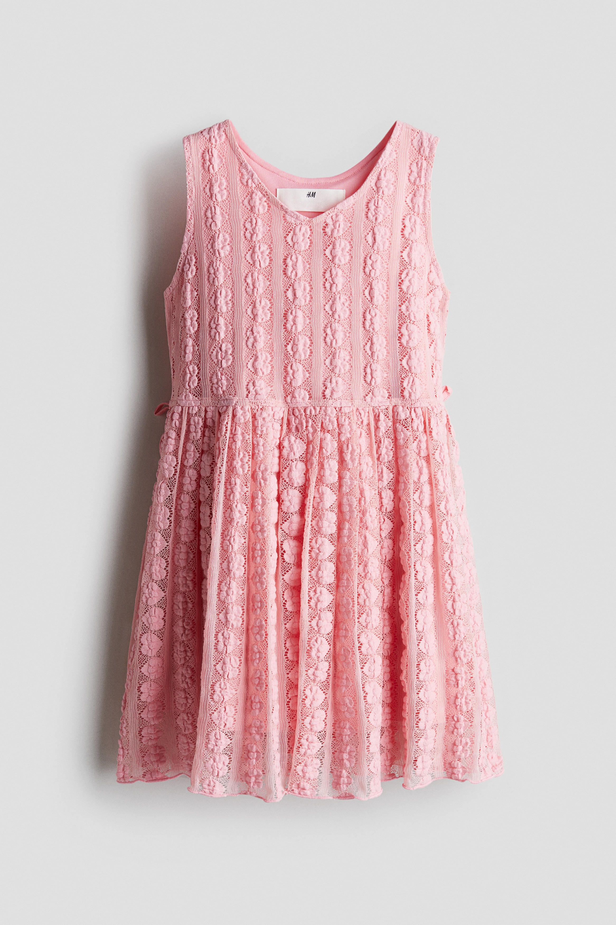 Šaty s efektem krajky - Růžová/Bílá