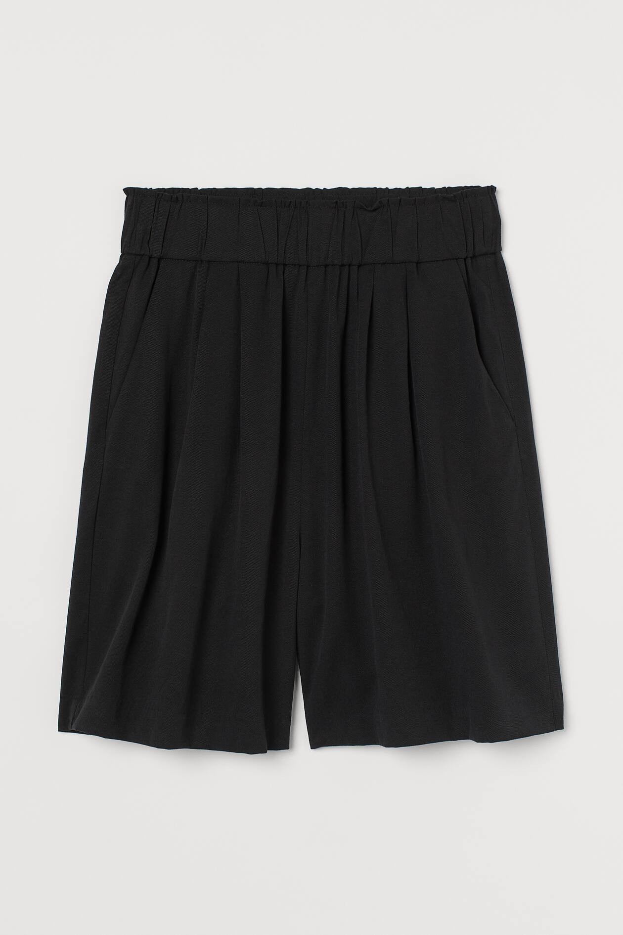 Lyocell-blend Shorts - High waist - Knee-length - Black - Ladies | H&M US