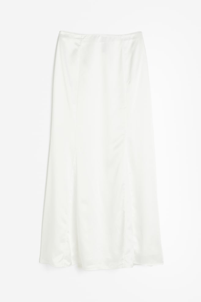 Crêpe satin skirt - White/Black - 2