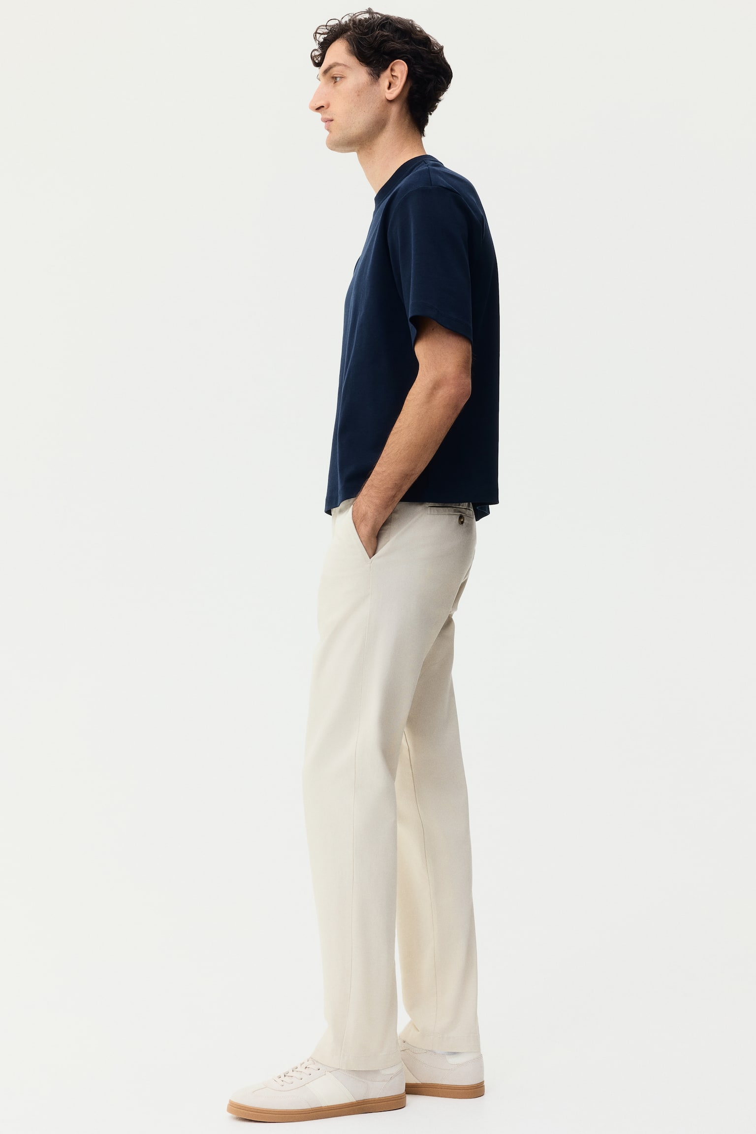 Slim Fit Cotton chinos - Light beige - 5