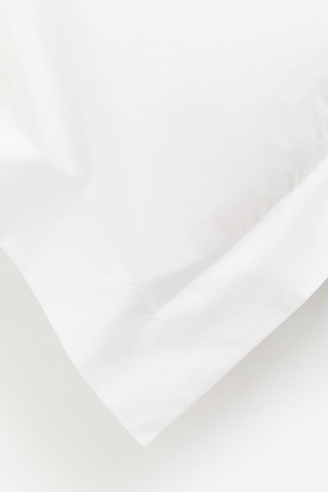 Taie d'oreiller en percale de coton - Blanc/Taupe clair/Bleu clair - 2