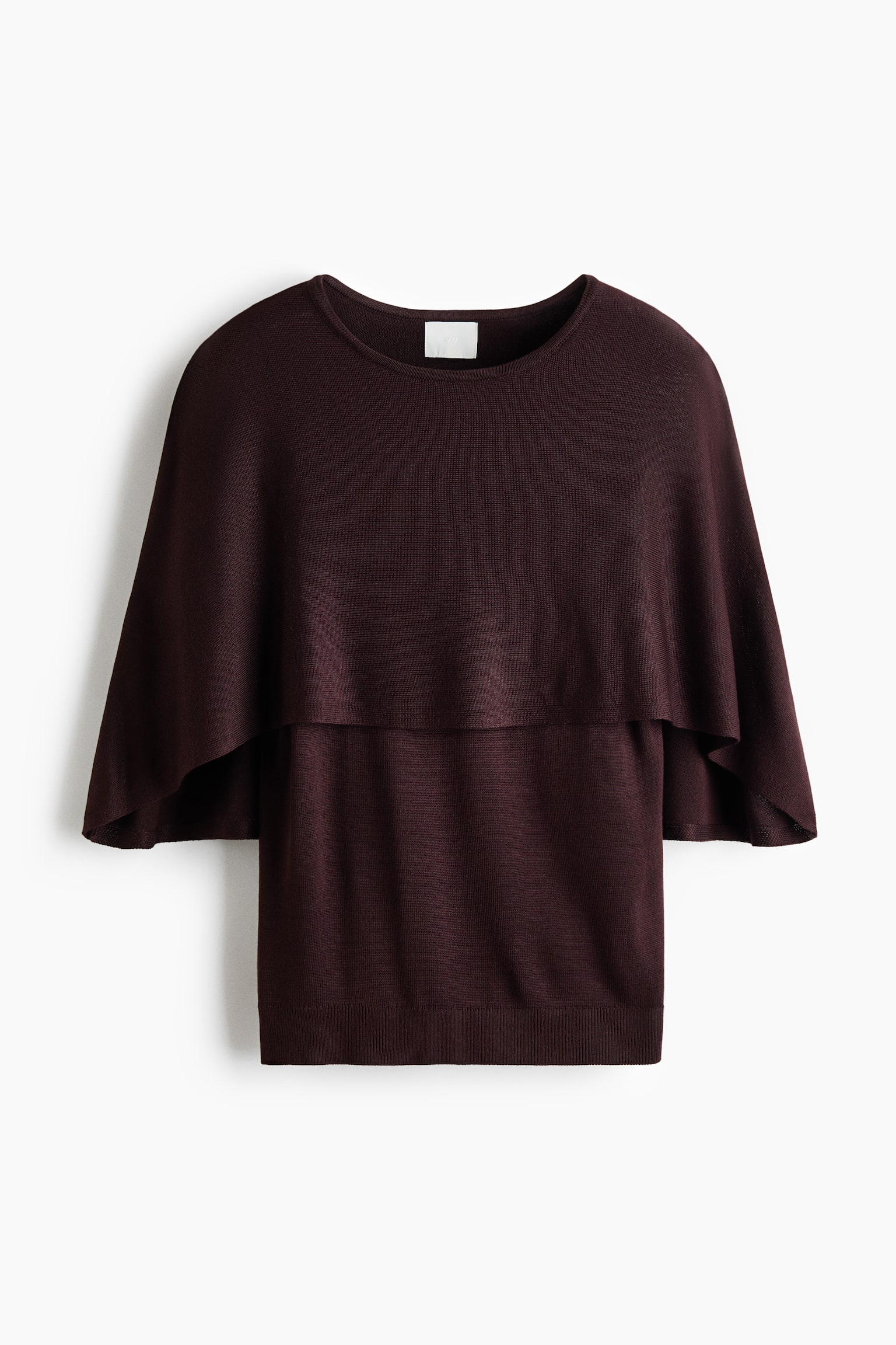 Camisola de estilo capa em malha fina - Bordeaux/Bege claro/Cinzento escuro - 1