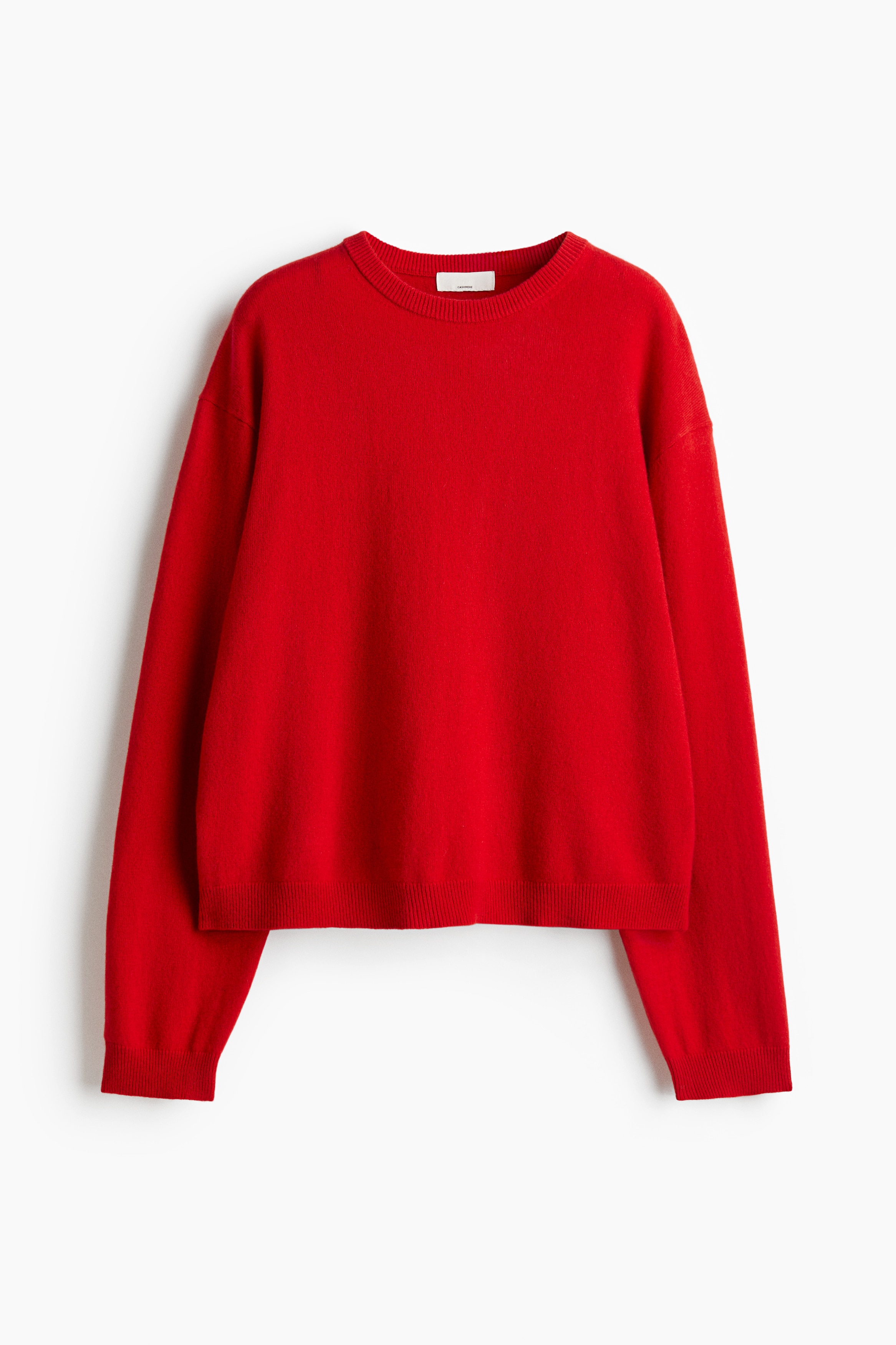 Pullover in cashmere sottile - Rosso acceso/Marrone