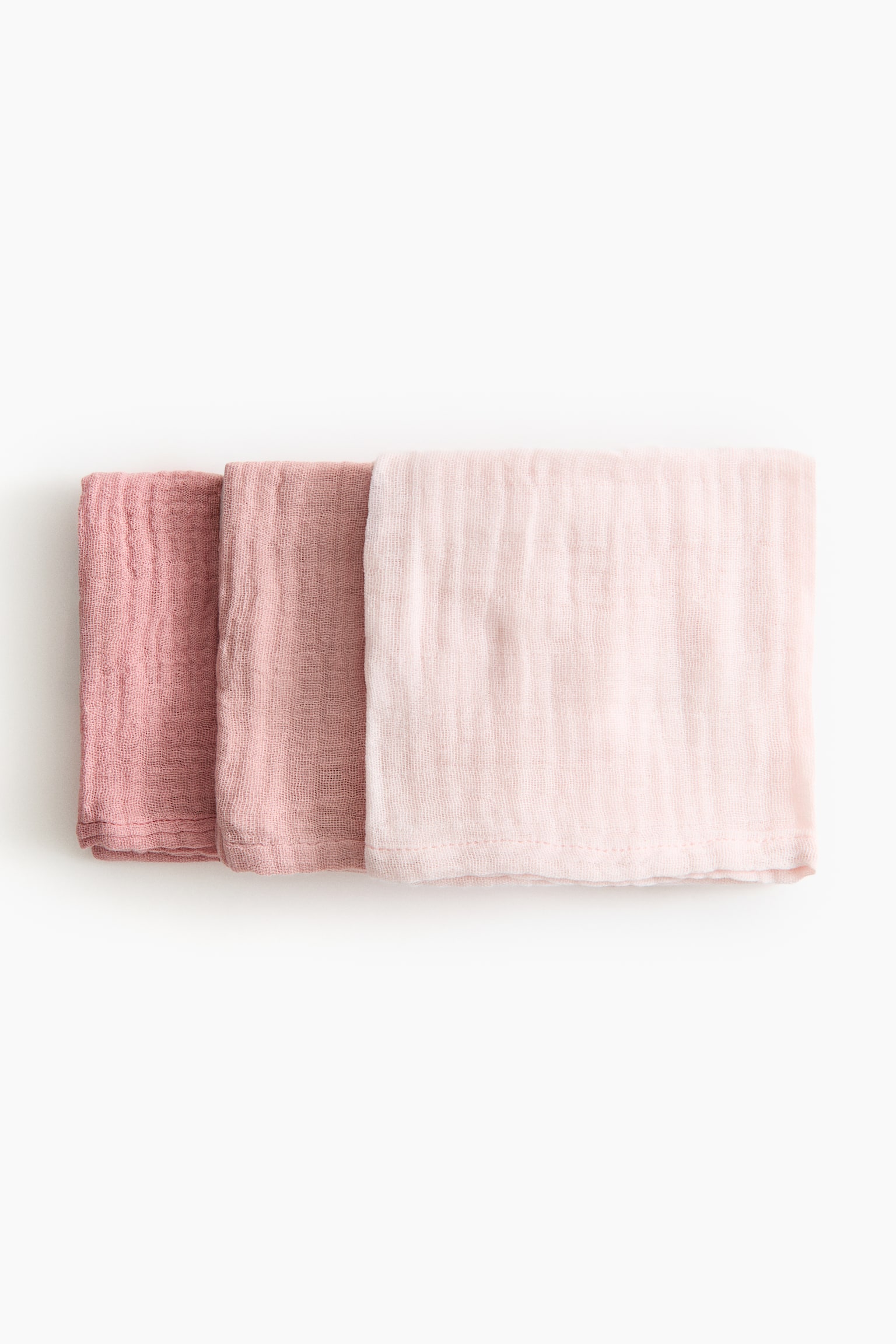 3-pack muslin cloths - Powder pink/Old rose/Light blue/Dusty blue/Light khaki green/Beige/White - 1