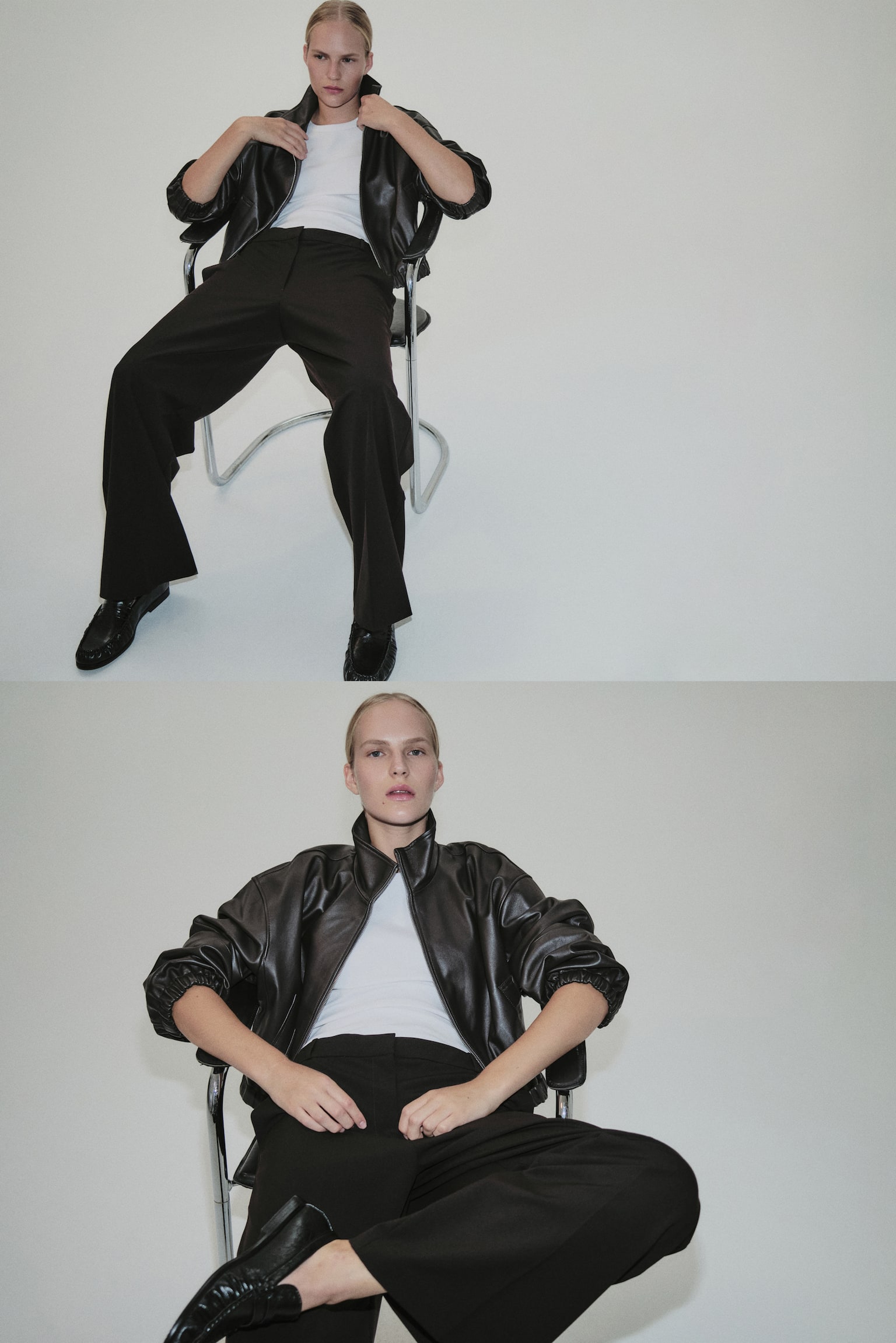 Wrinkle-resistant Wide tailored trousers - Dark brown - 4