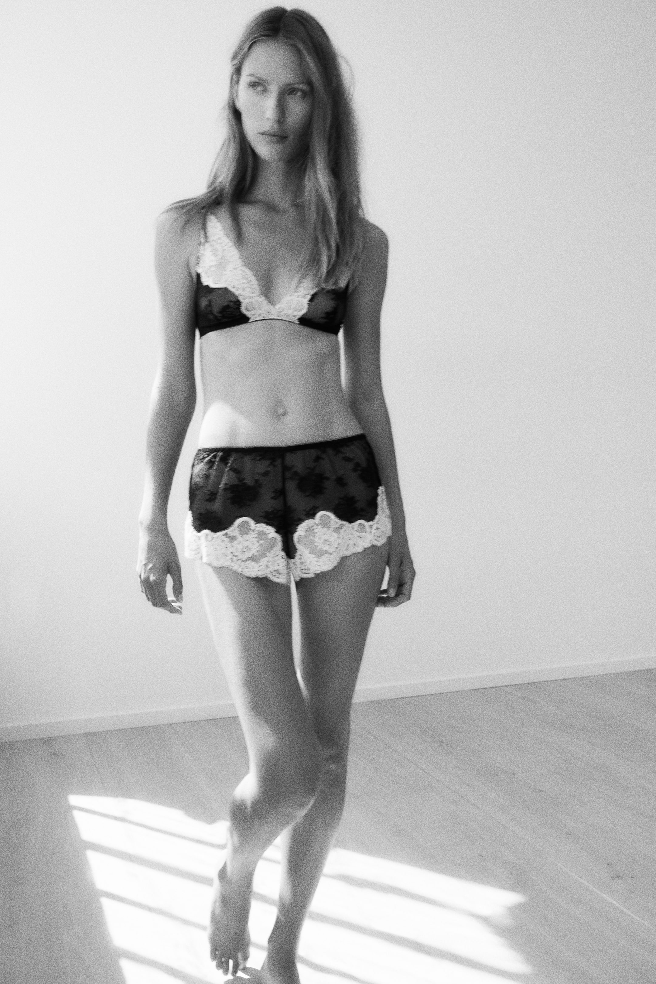 View larger image: Lace Boy Leg Briefs - Black/Cream - Ladies | H&M AU 1