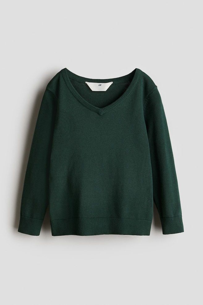 Knit Sweater - Dark green/Navy blue/Dark gray/Red - 1