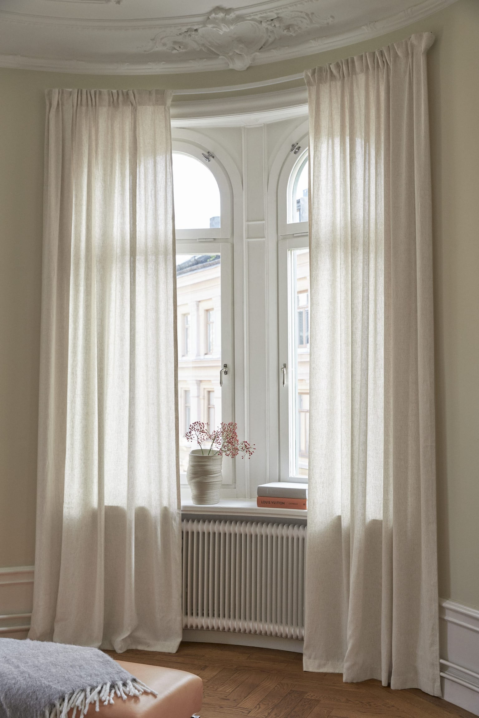 2-pack lyocell-blend curtain lengths - White/Beige - 2