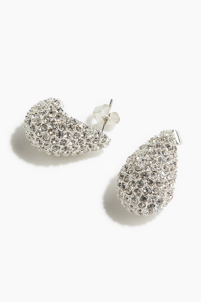 Bolle strasoorbellen - Zilverkleurig - 2