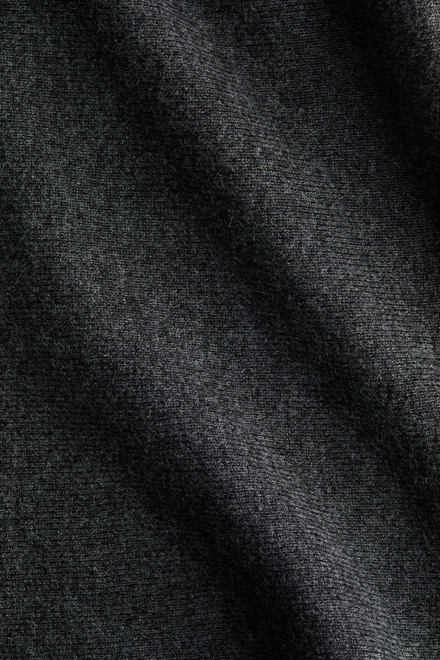 חולצת סריג עם צווארון וי - אפור כהה/בז' בהיר - 3