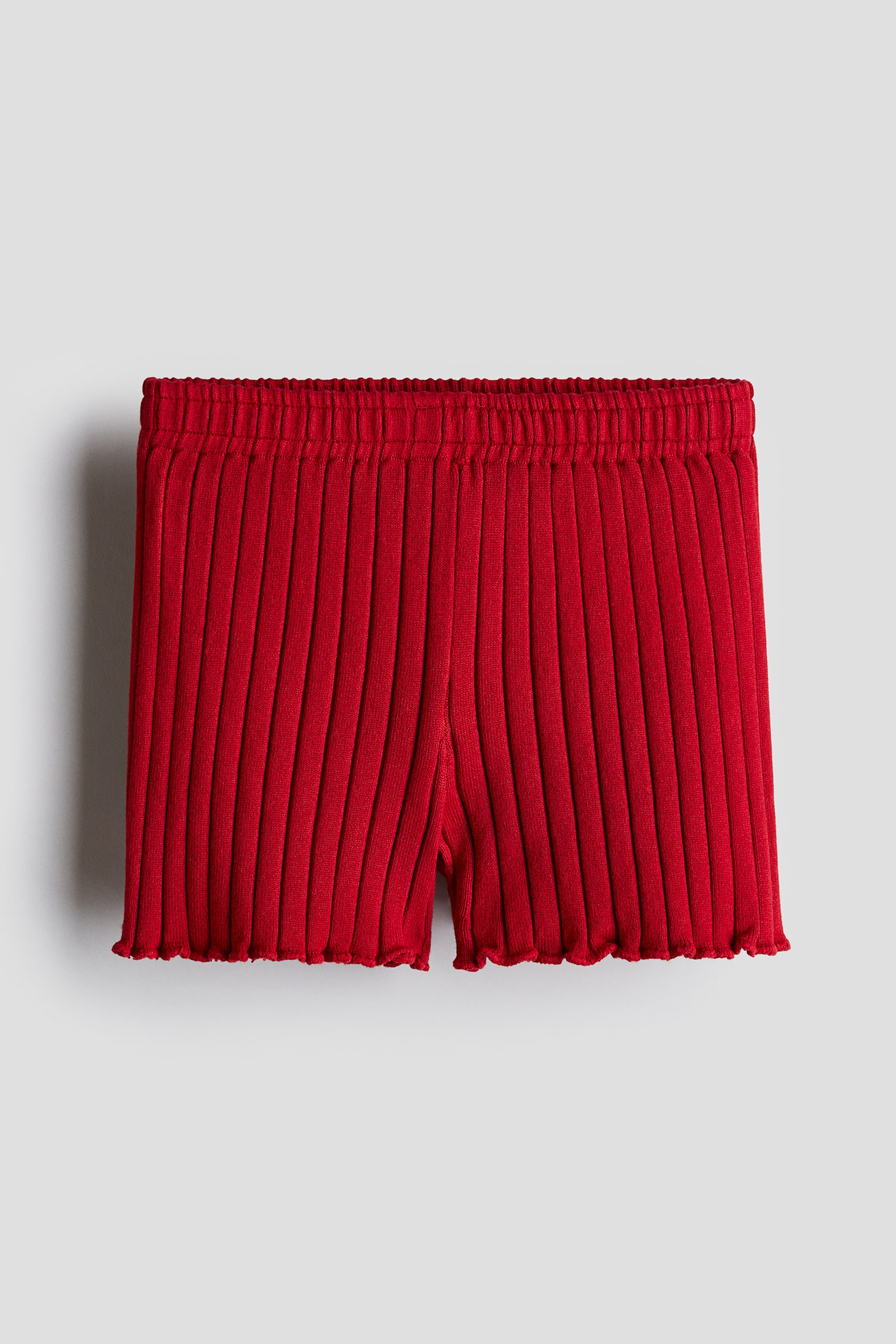 Rib-knit shorts - Red/Black/White - 1