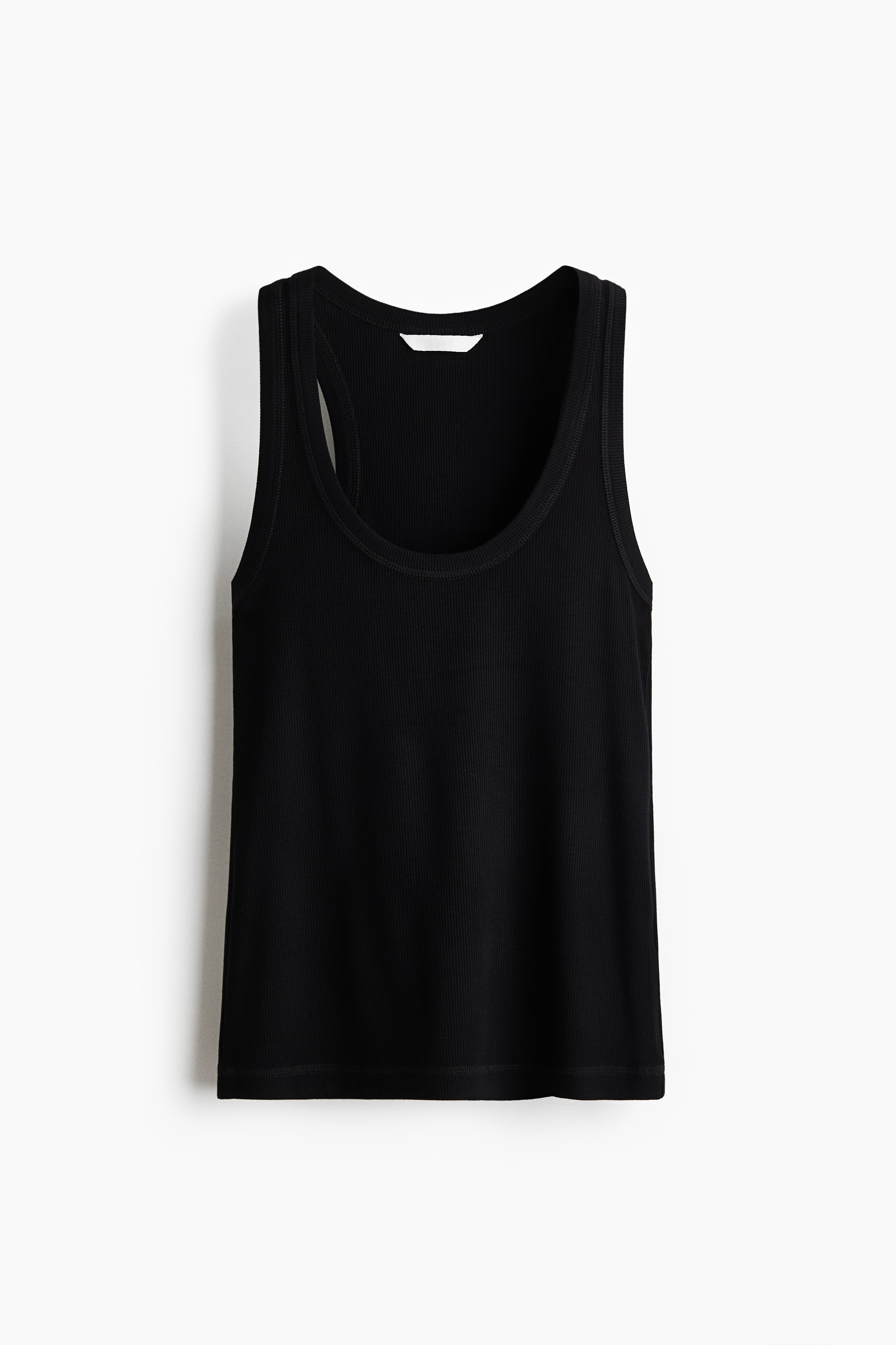 Débardeur en viscose côtelée - Noir/Crème/Vert kaki