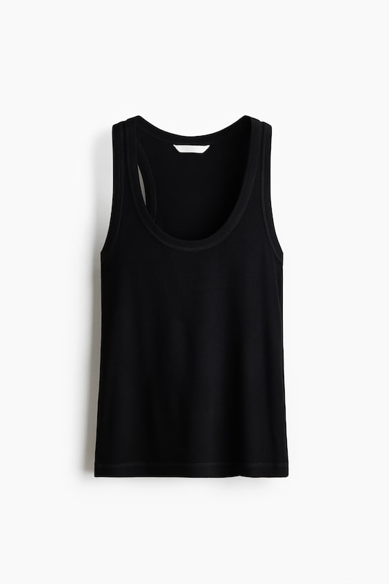 Женские топы H&M Ribbed Viscose Tank Top