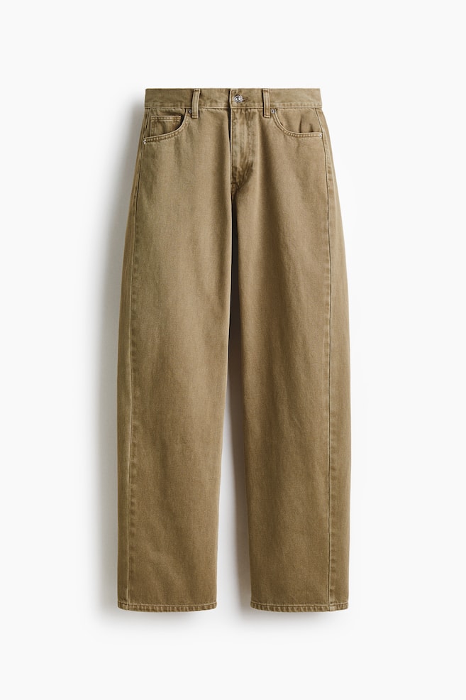 Baggy Barrel Regular Waist Jeans - Khaki green/Dark denim blue - 1