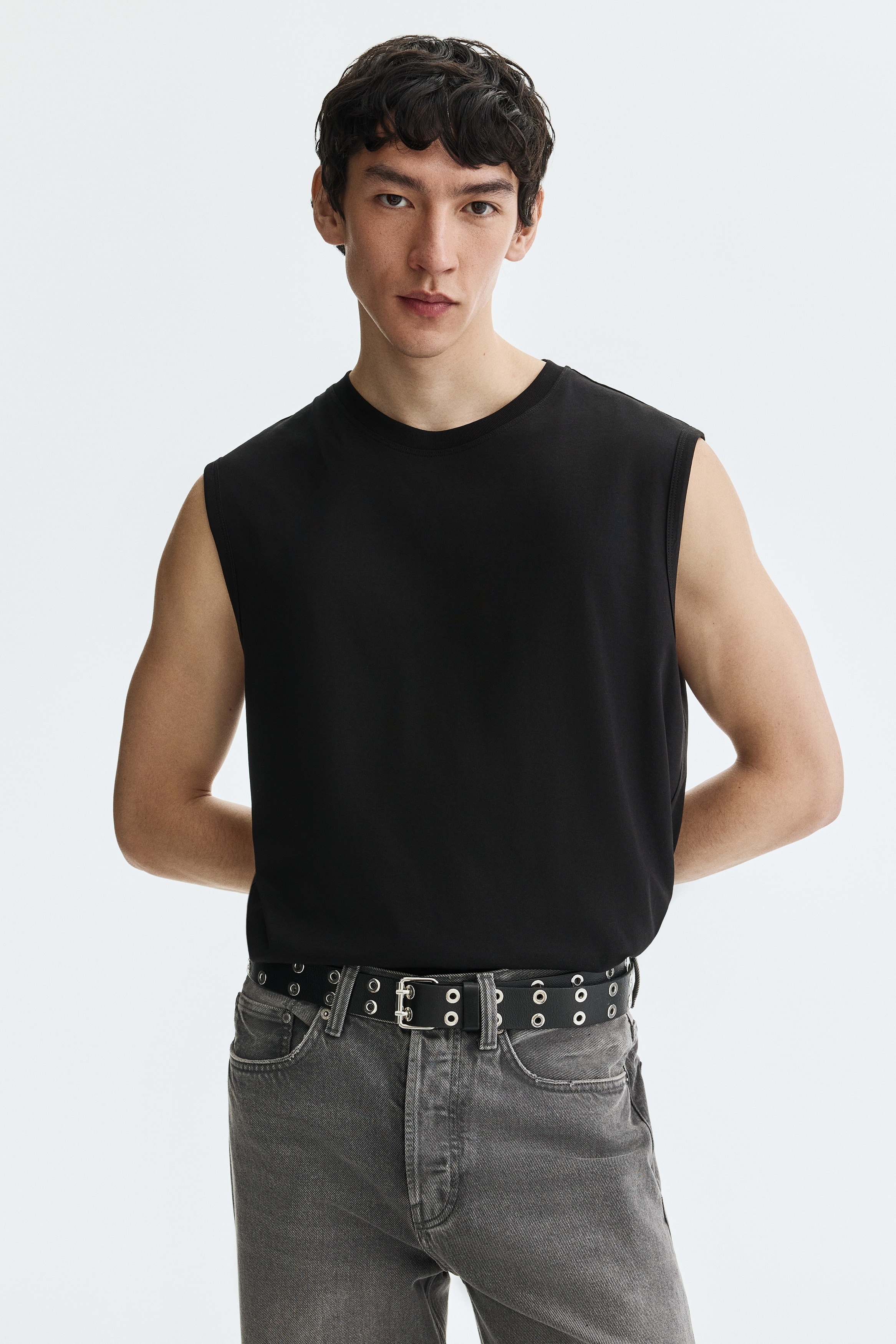 COOLMAX® Regular Fit Tank Top - Black/White
