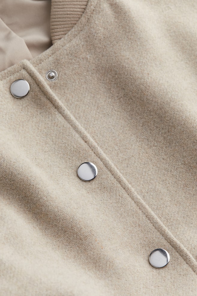 Felted bomber jacket - Light beige/Light grey marl - 6