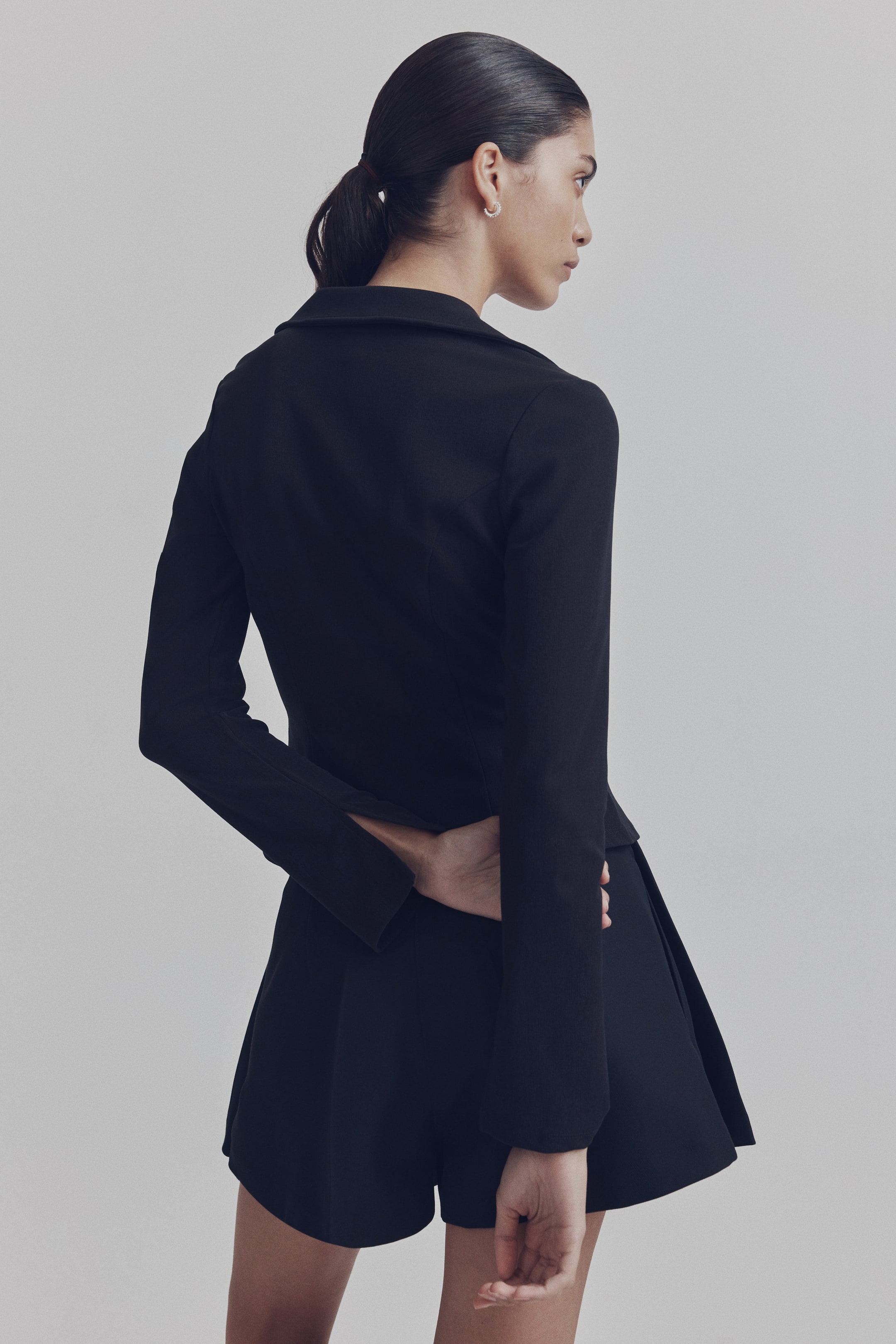 View larger image: Peplum jersey shirt - Black - Ladies | H&M IN 4