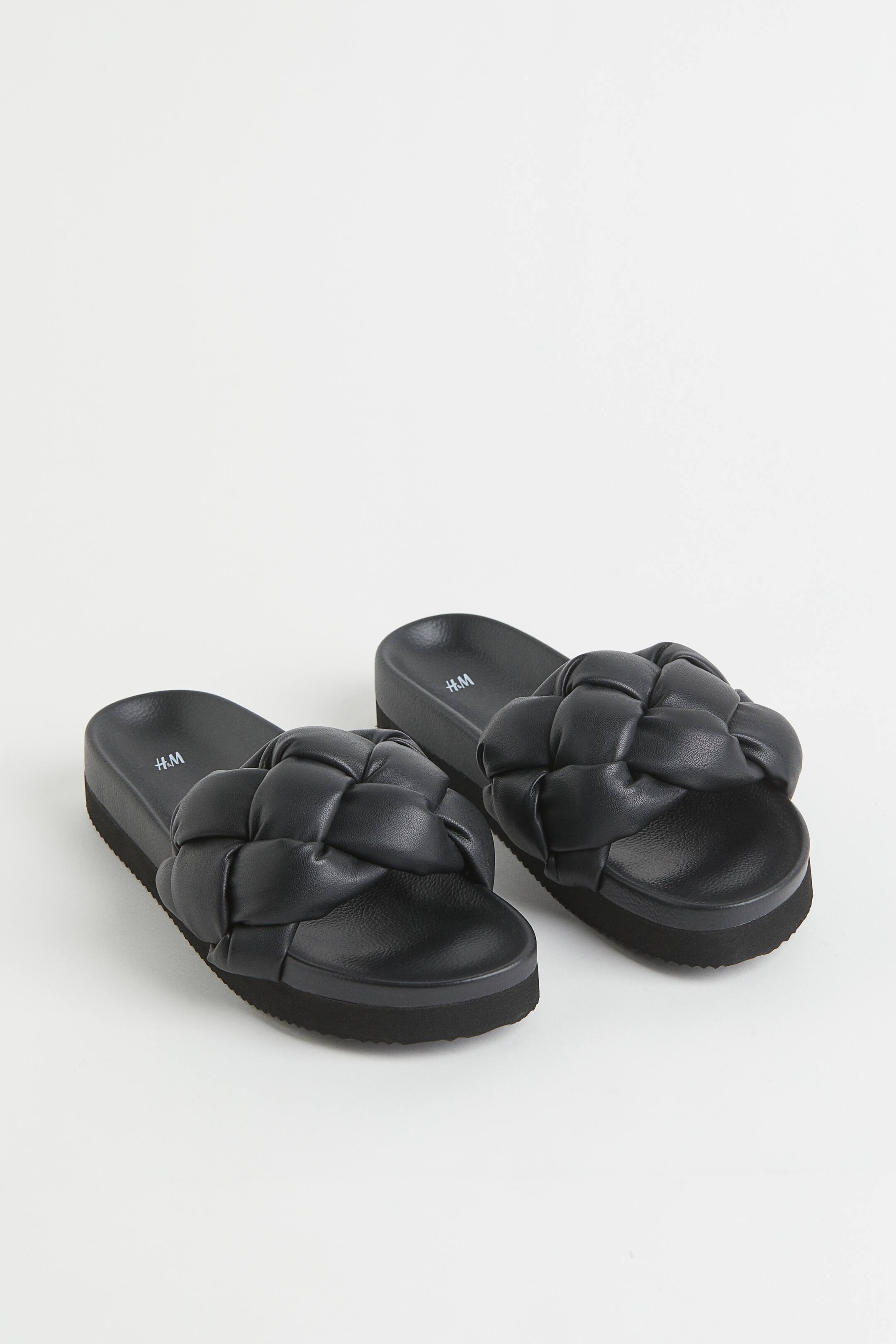 Braided Slides - No heel - Black - Ladies | H&M US