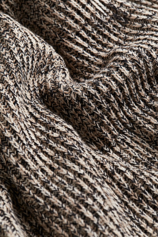 Rib-knit off-the-shoulder dress - Beige marl - 6