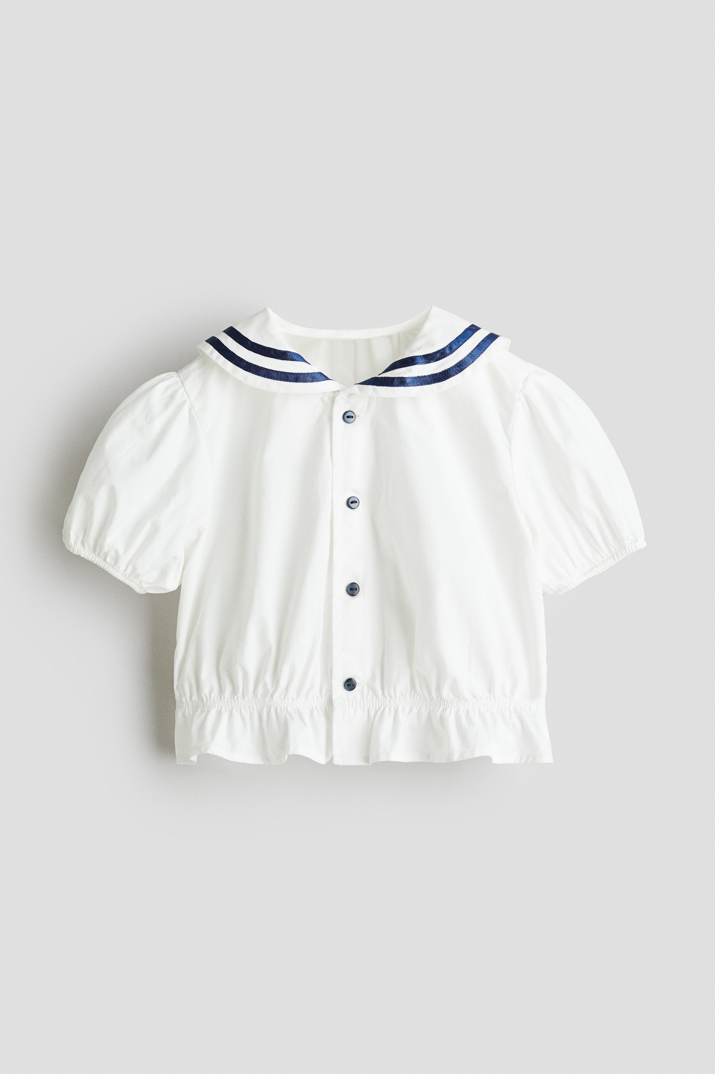 セーラーブラウス - ホワイト／ネイビーブルー/ダークデニムブルー