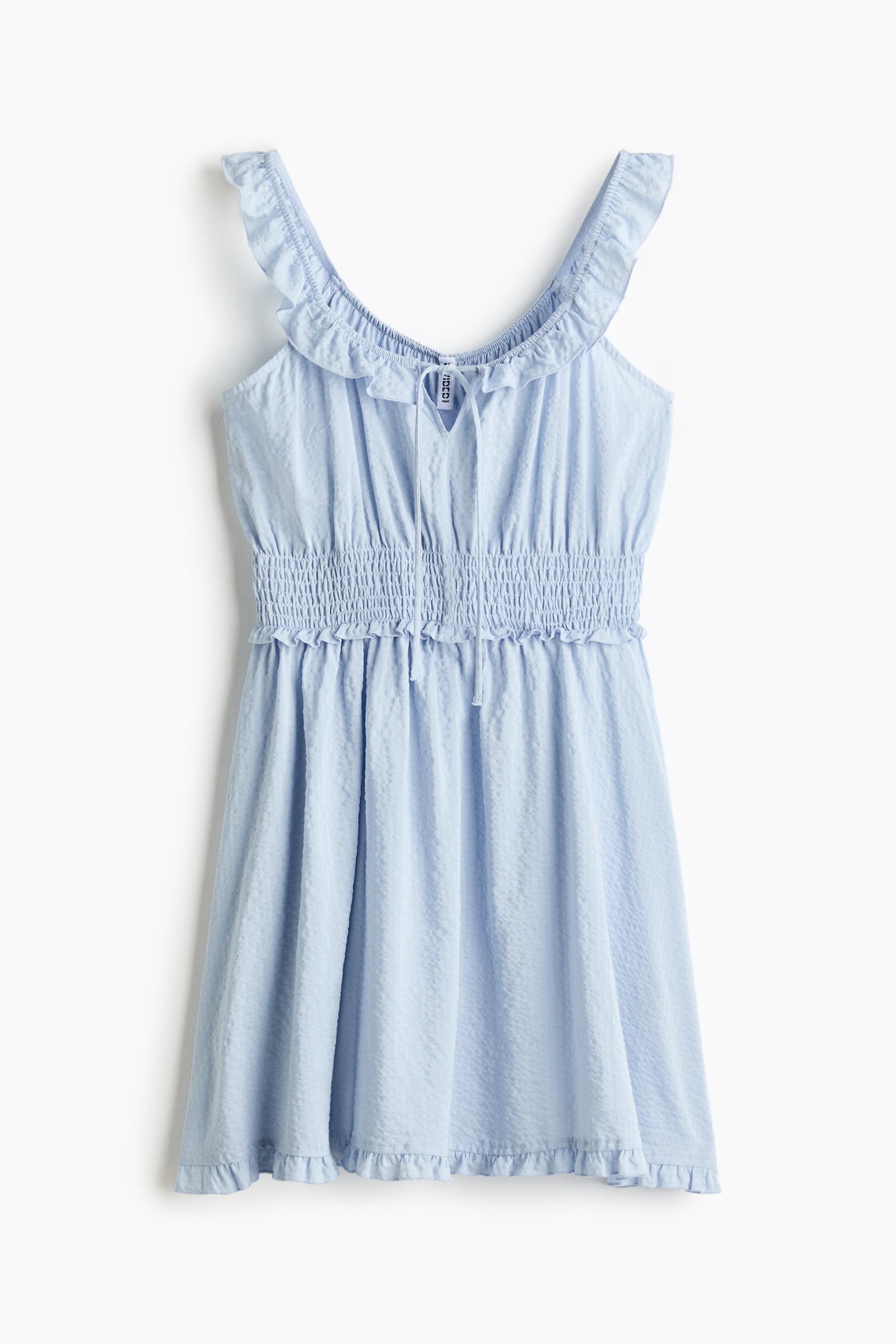 Frill-trimmed dress - Light blue/Light yellow/Floral/Light beige/Floral - 1