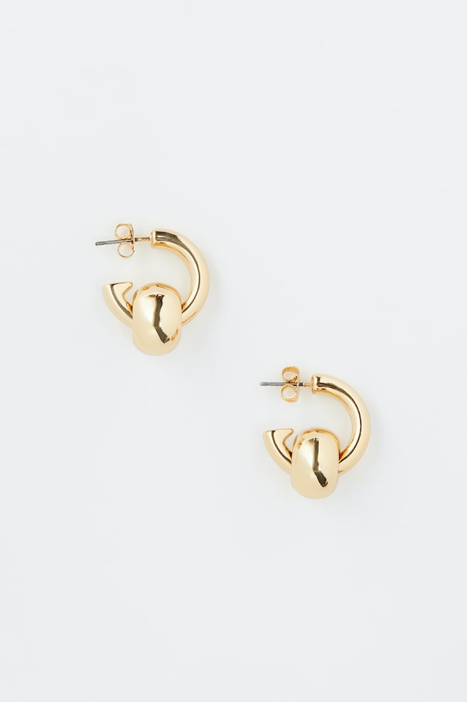 Hoop earrings - Gold-coloured/Gold-coloured/White/Gold-coloured - 1