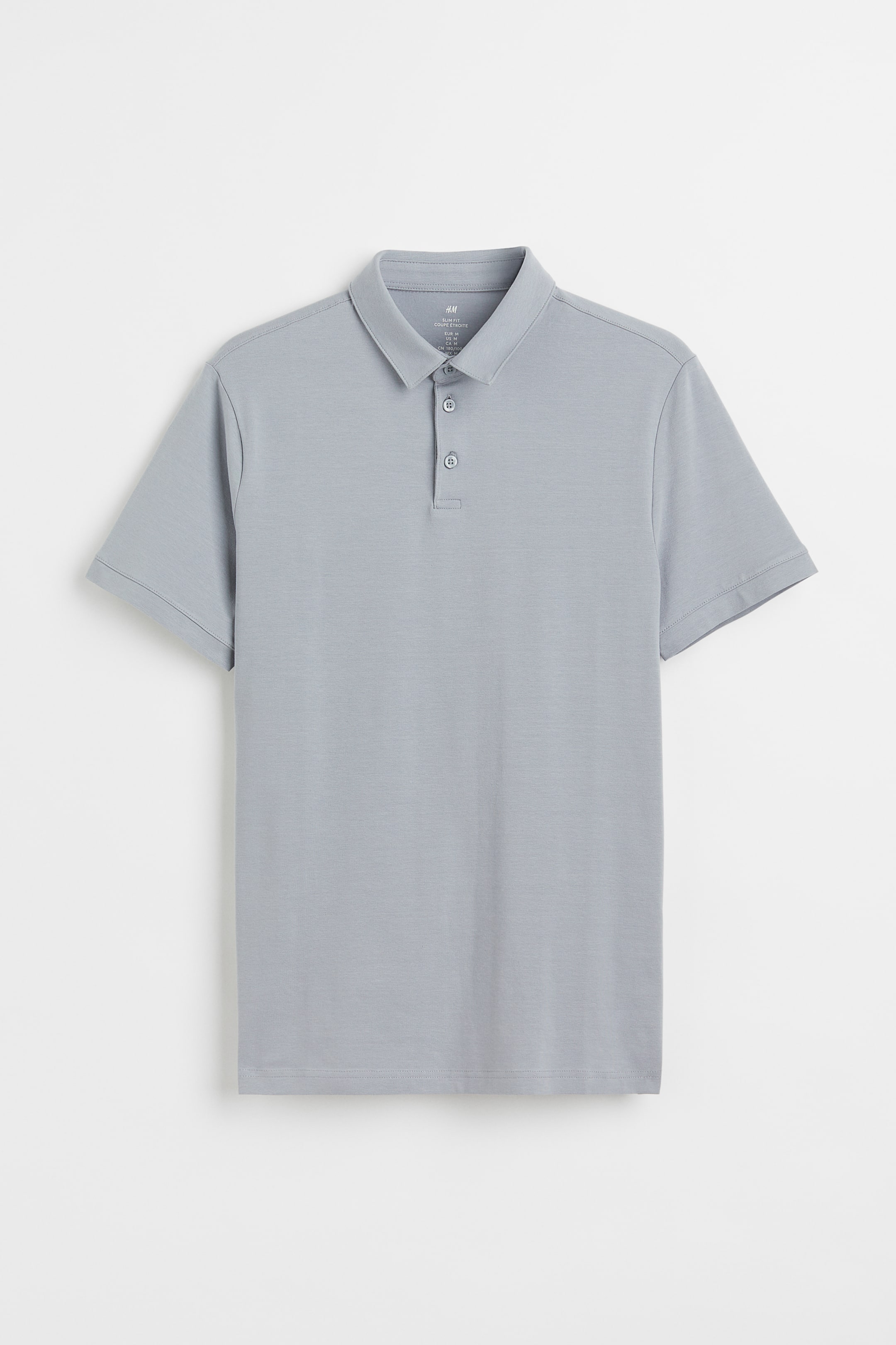 View larger image: Slim Fit Polo shirt - Grey - Men | H&M 1