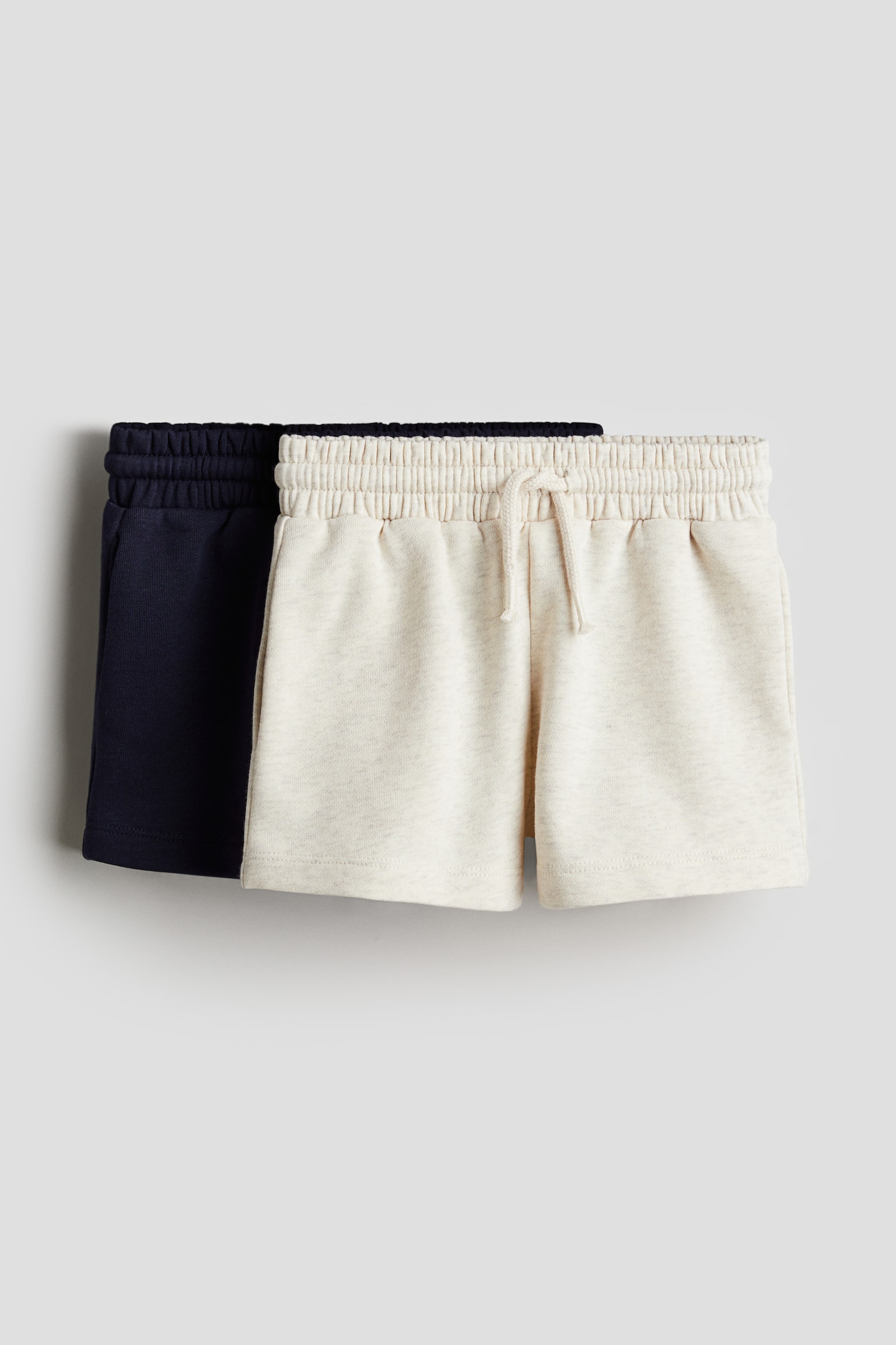 2-pack sweatshorts - Light beige/Navy blue/Old rose/Light grey marl - 1