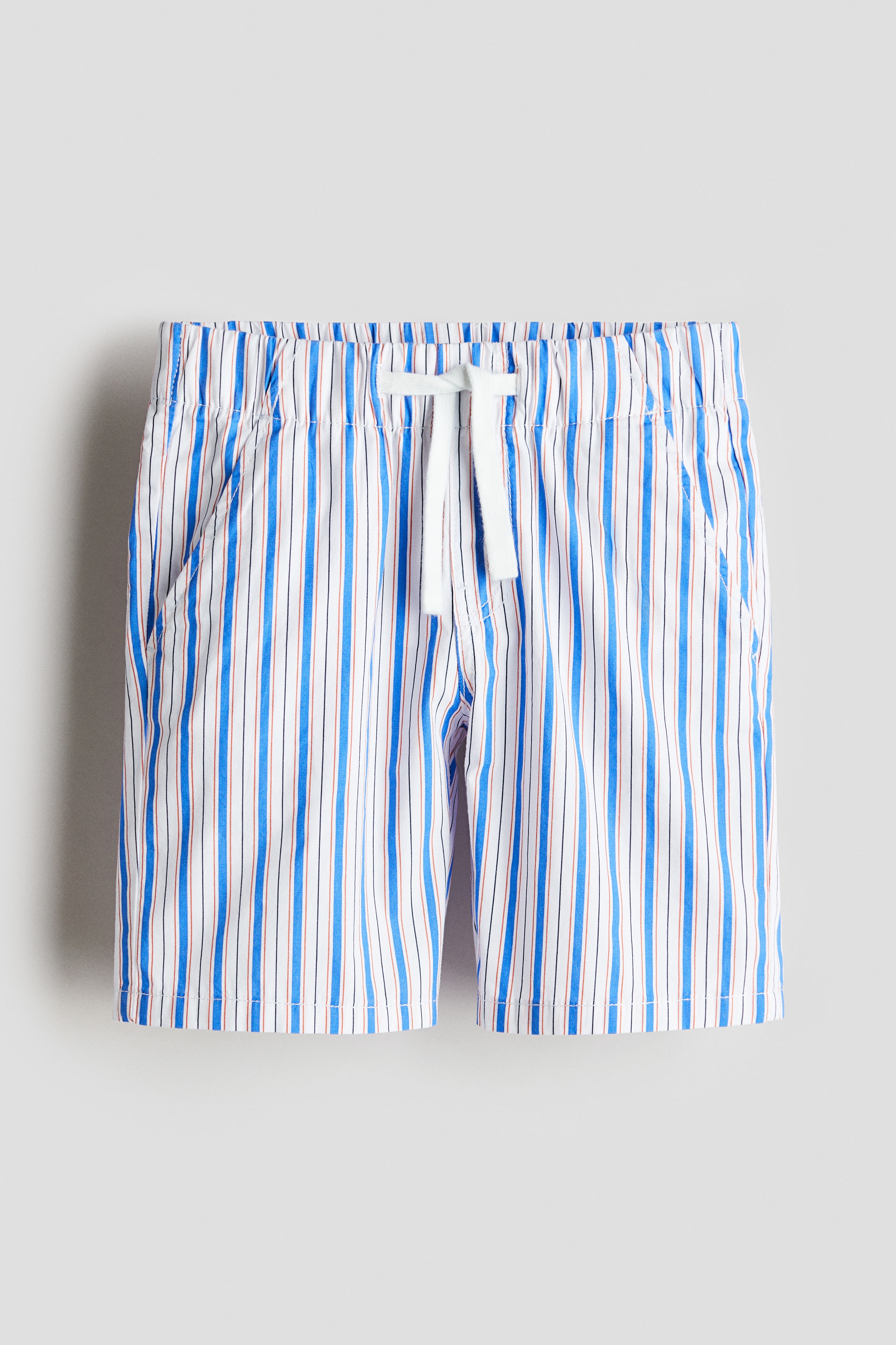 Cotton shorts - White/Blue striped