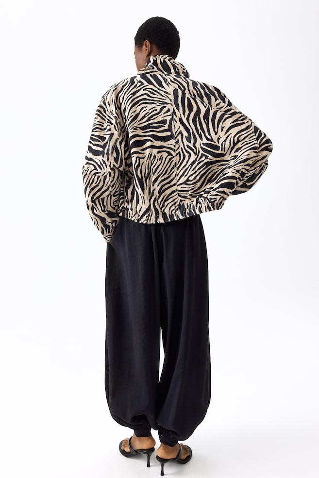 Veste en lin mélangé-Beige/imprimé zèbre - 3